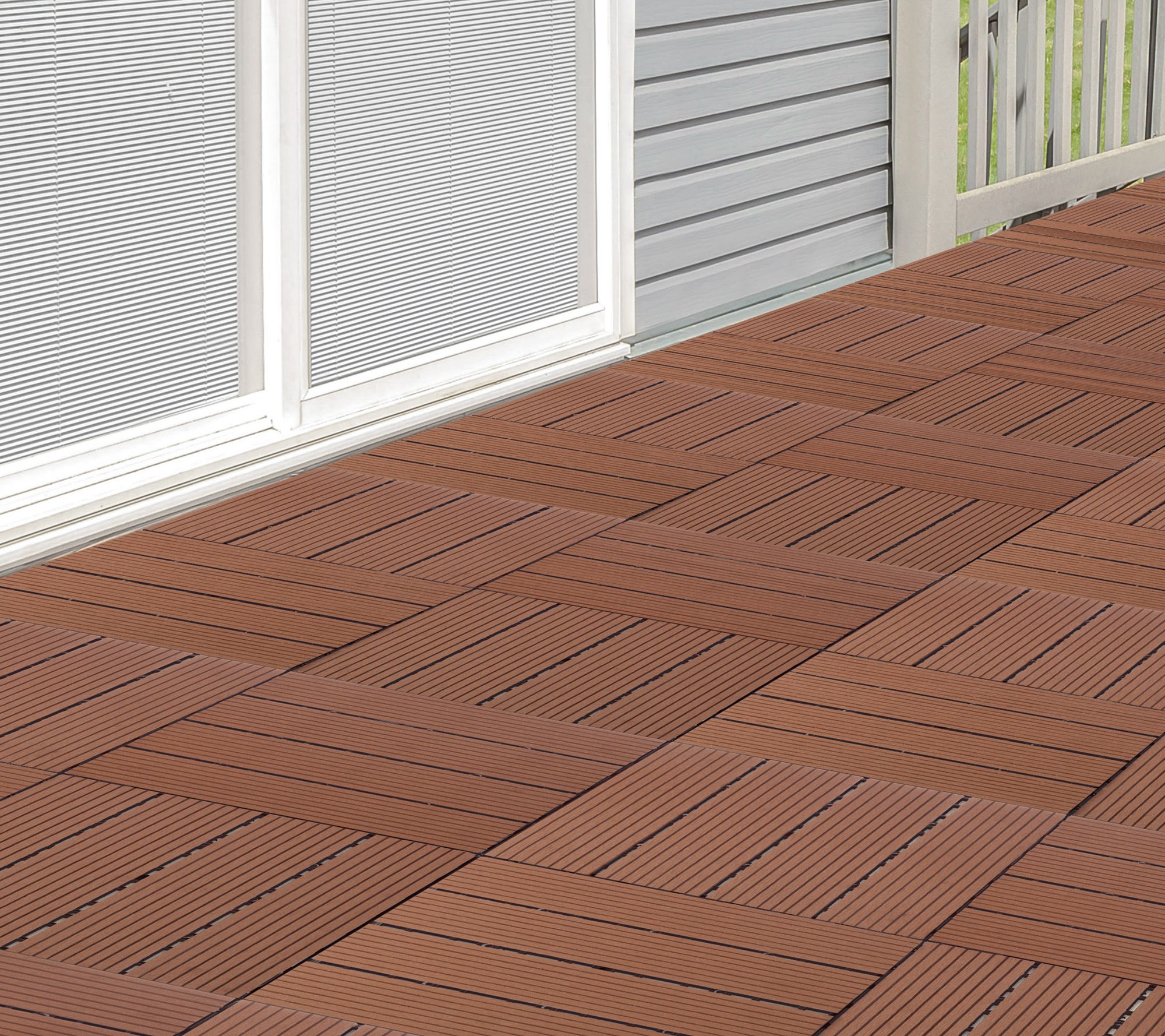 Pure Garden 30-Pack Composite Interlocking PatiTiles