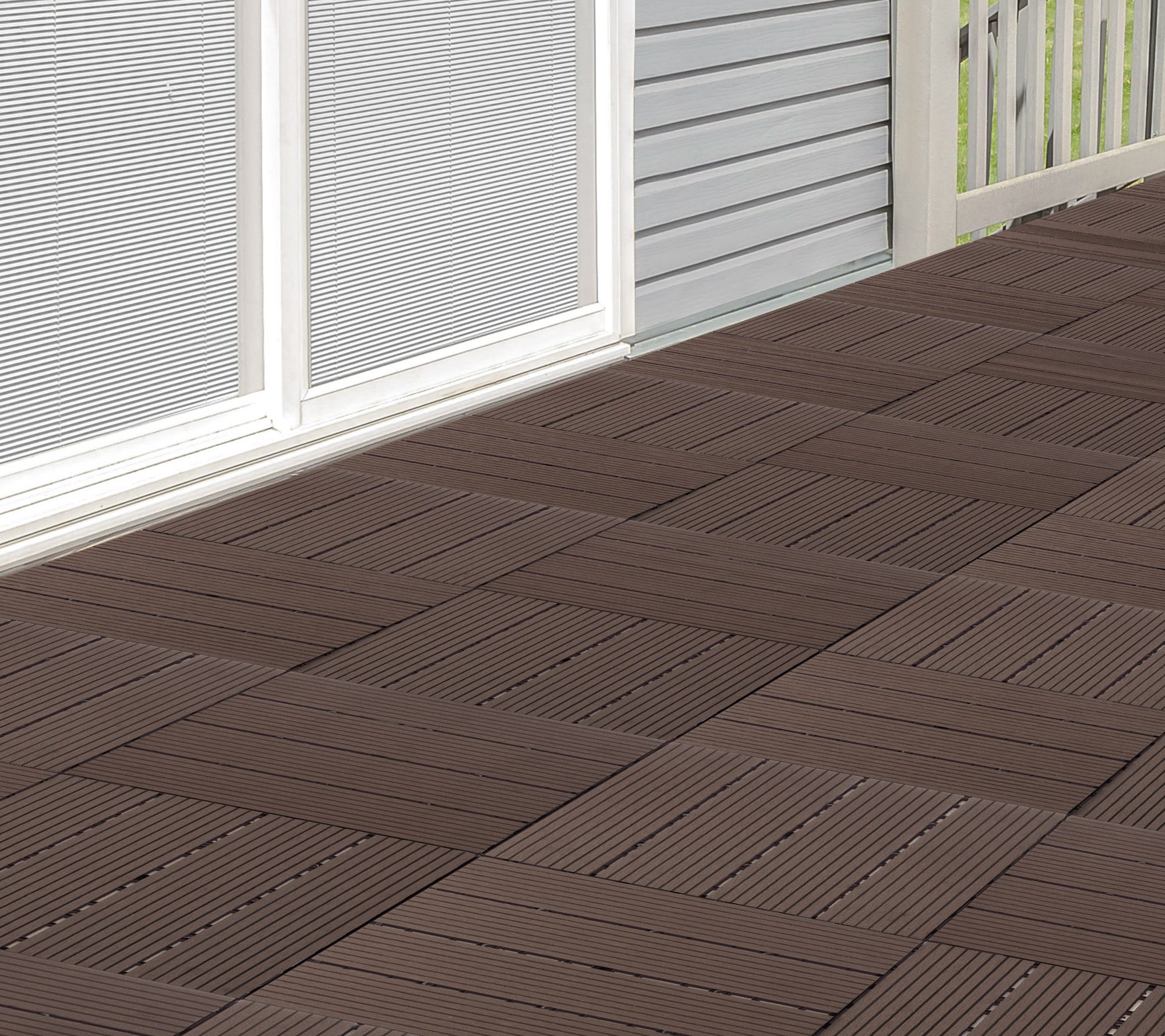 Pure Garden 30-Pack Composite Interlocking PatiTiles