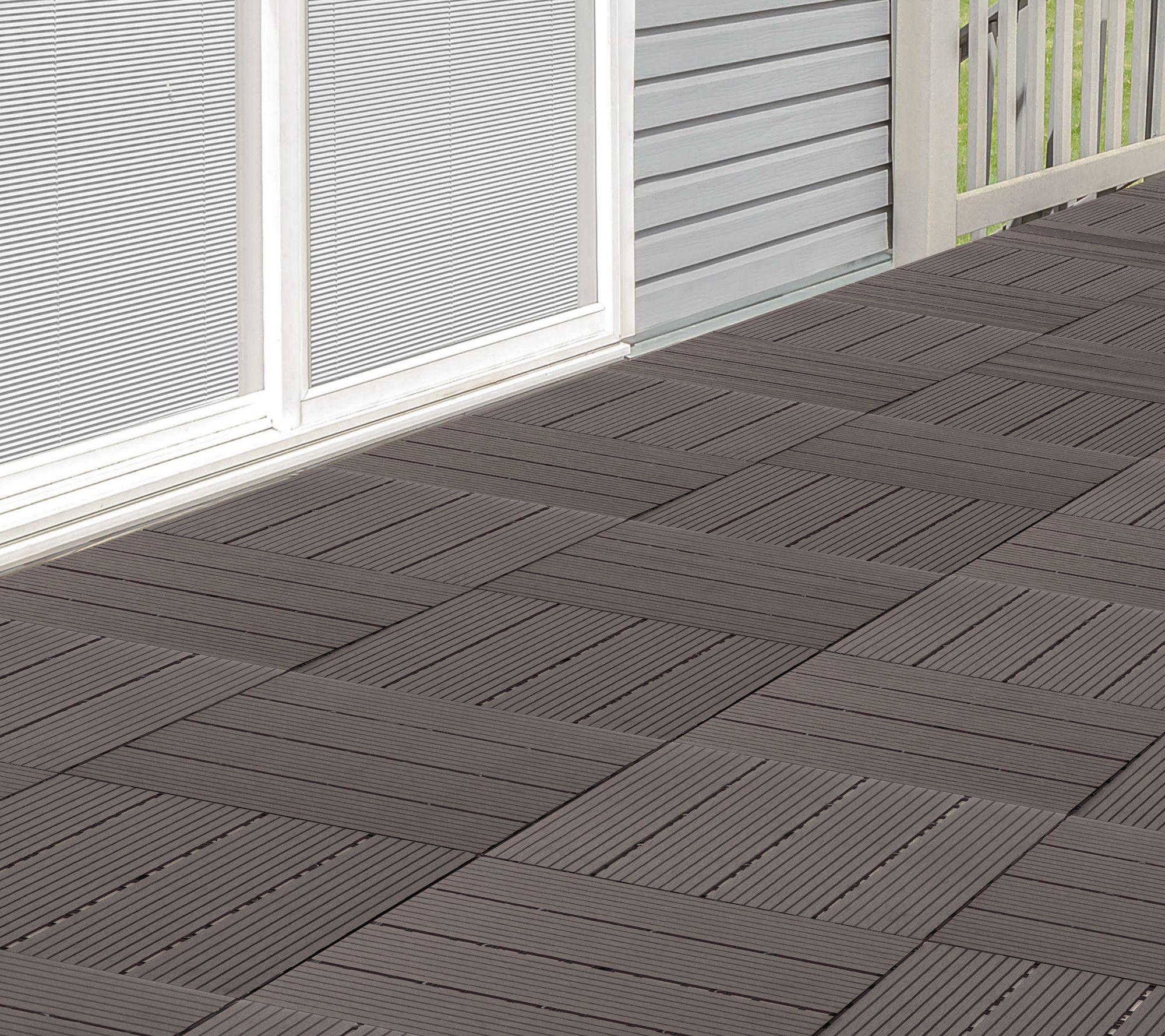 Pure Garden 30-Pack Composite Interlocking PatiTiles