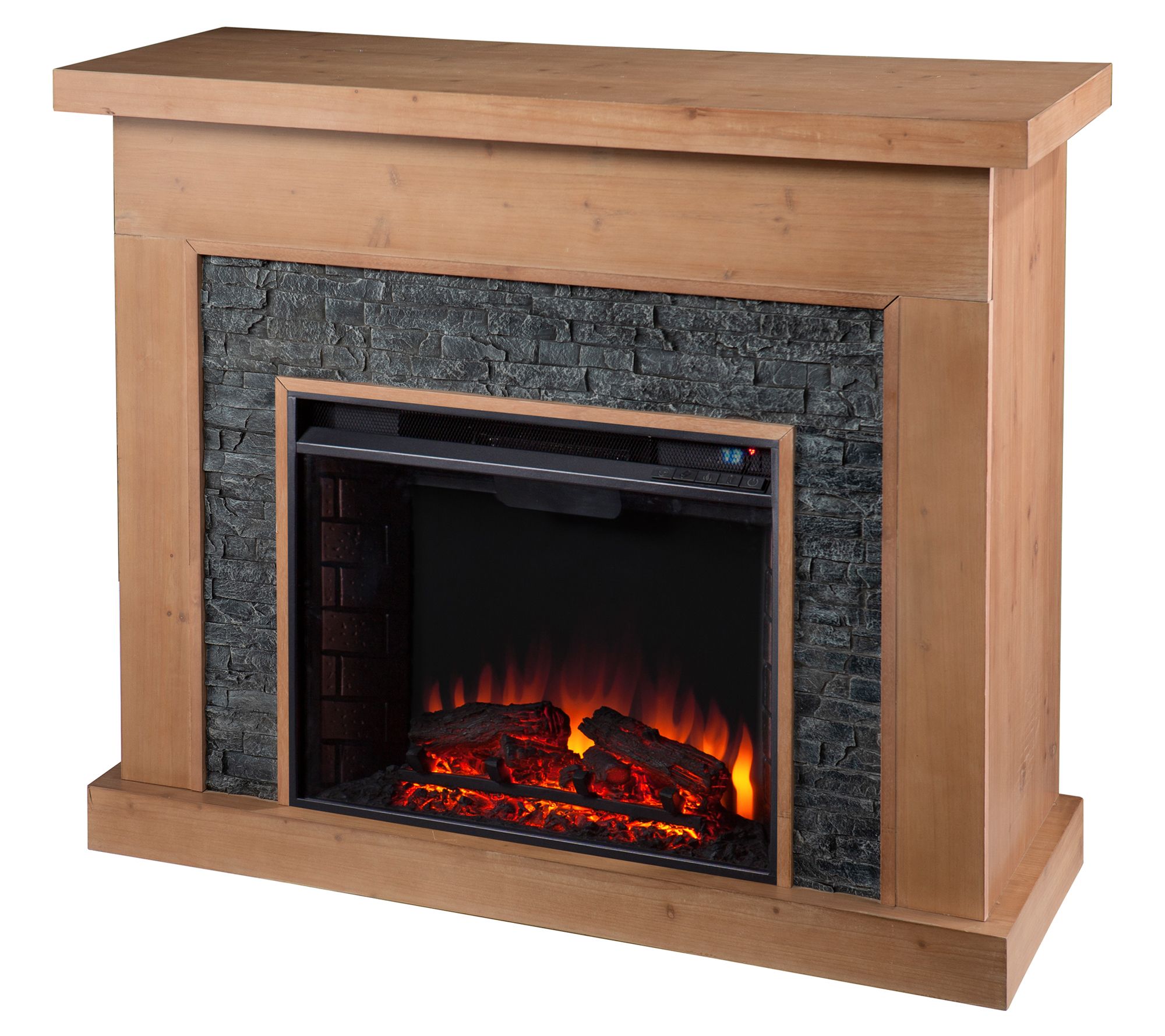 SEI Furniture Standlon Electric Fireplace withaux Stone
