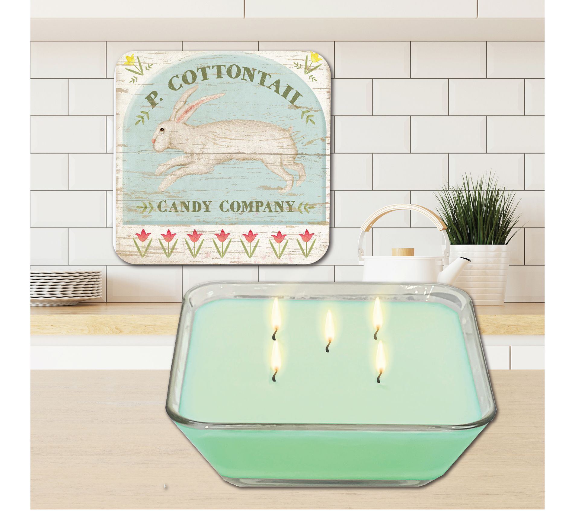 Courtside Market Cottontail Soy Wax Candle & Artboard