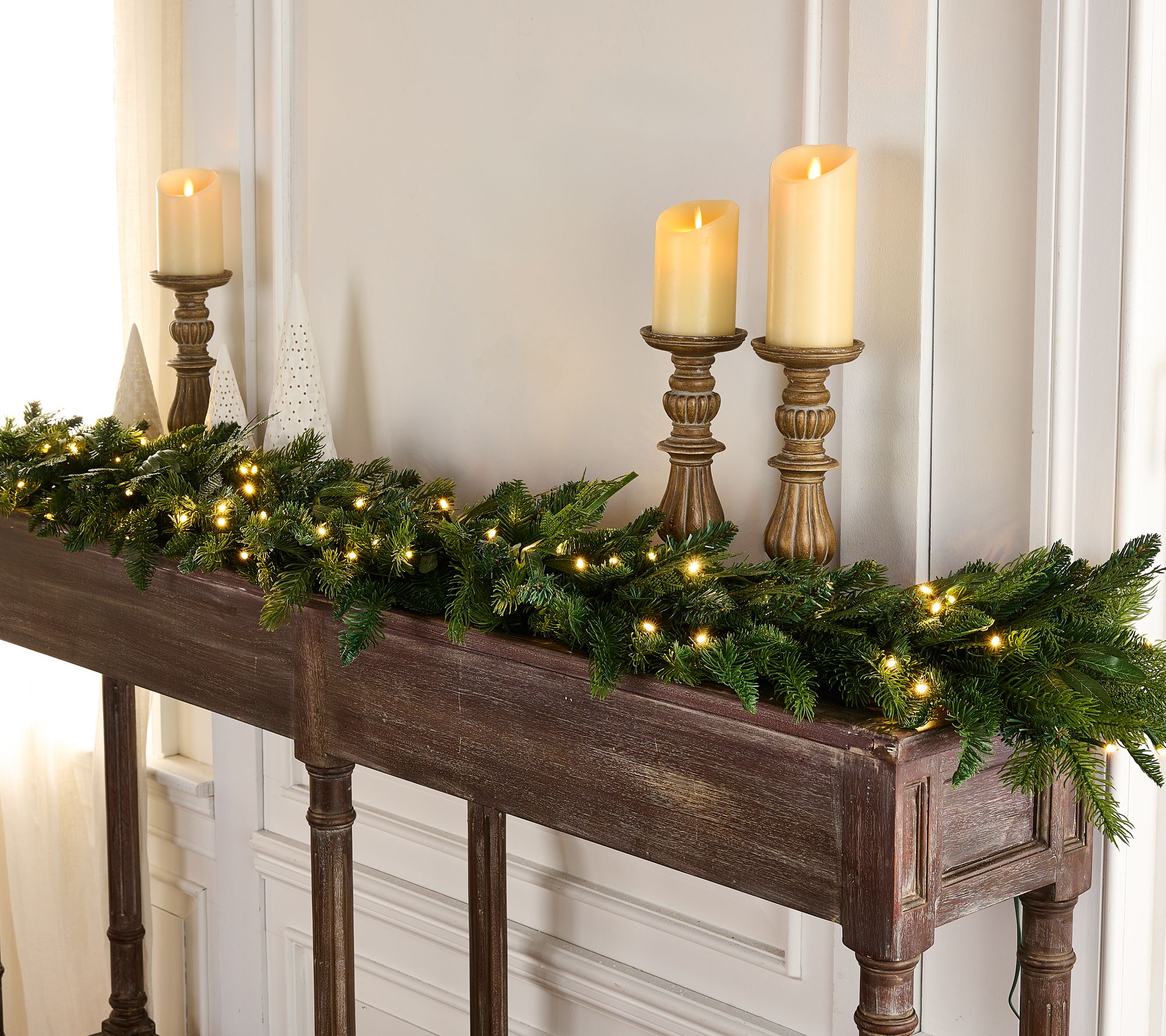 Simply Stunning 6' Mixed Green Plug-In Garland by Janine Graff