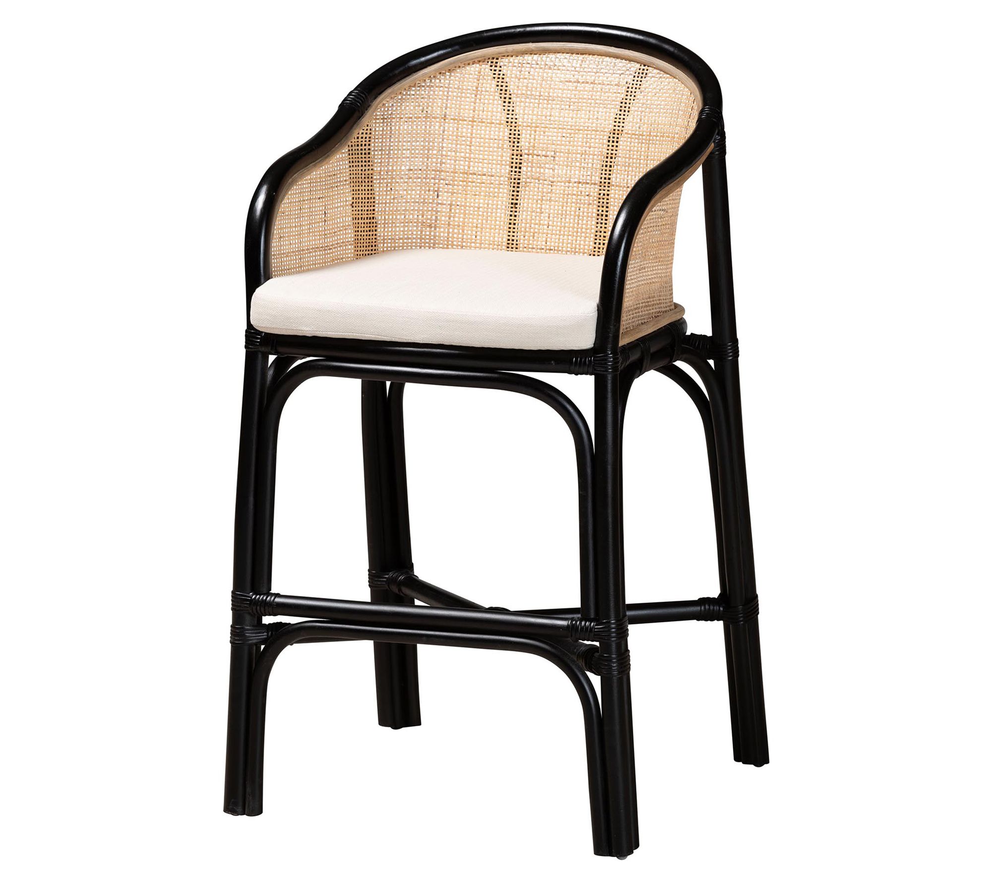 bali & pari Miranda Natural Brown Rattan Counter Stool