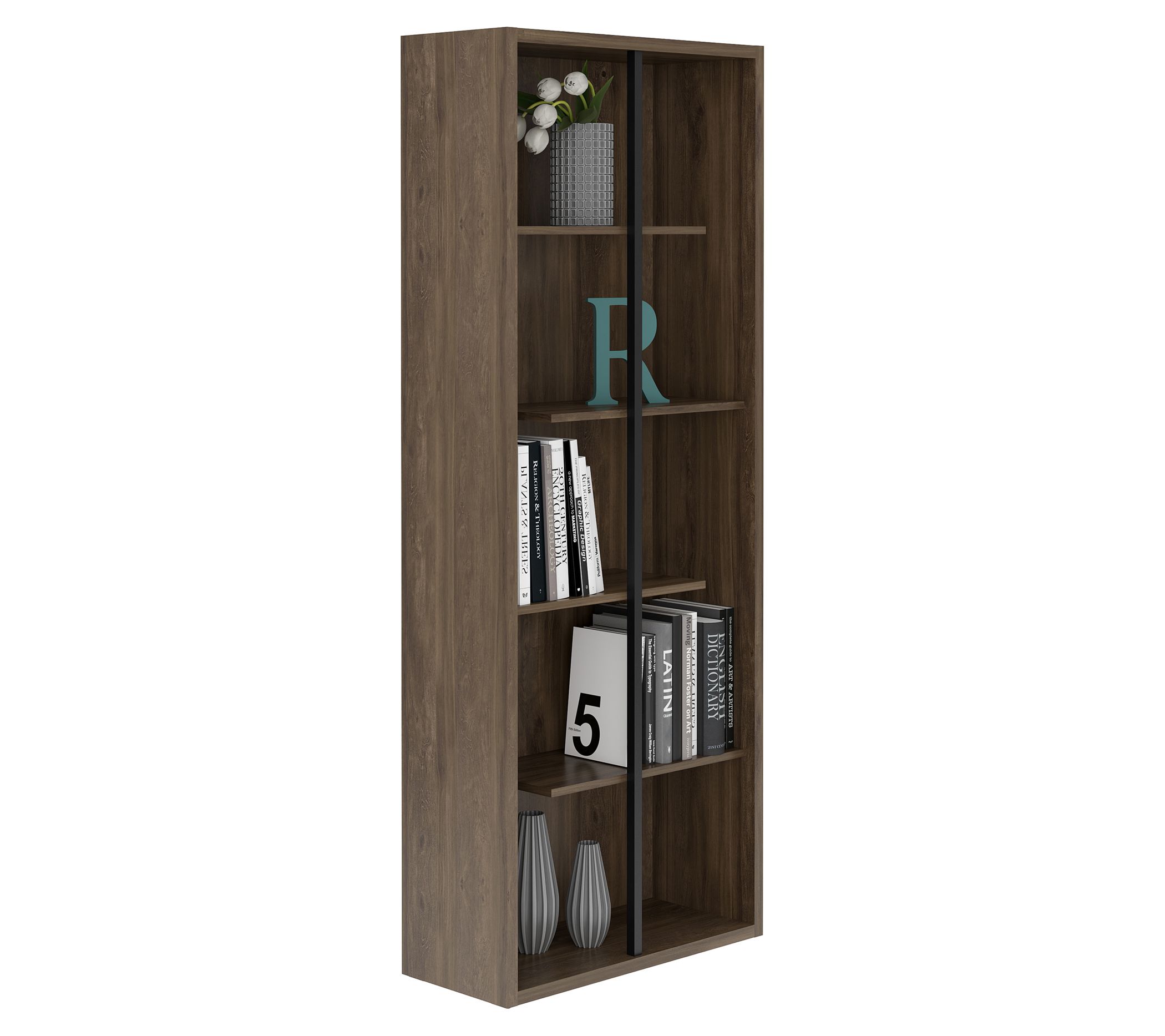 Techni Mobili 14"W 2-Tier Shelf Modern Geometric Bookcase