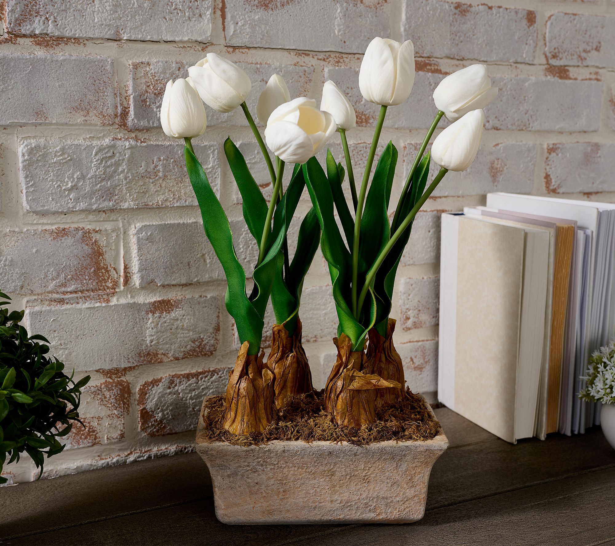 Cozy Cottage by Liz Marie Artificial Tulip Tabeltop Pot