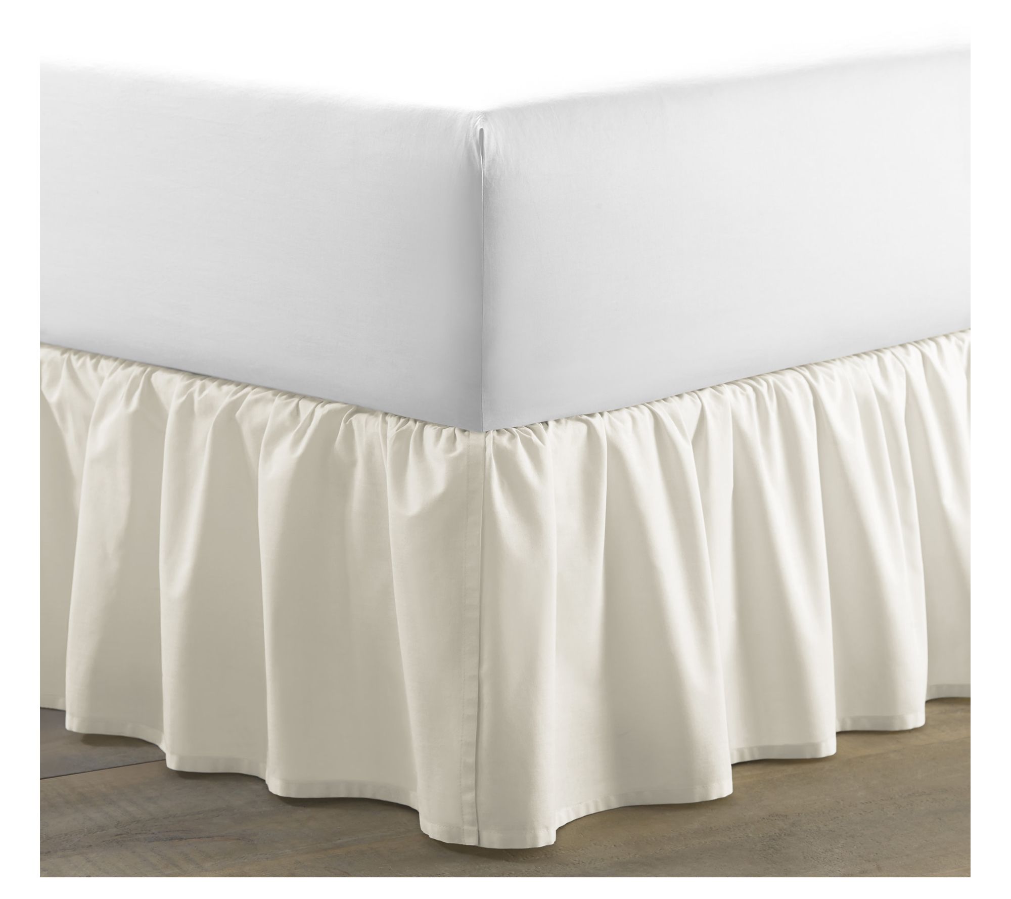 Laura Ashley Solid Ivory Twin Ruffled Bedskirt