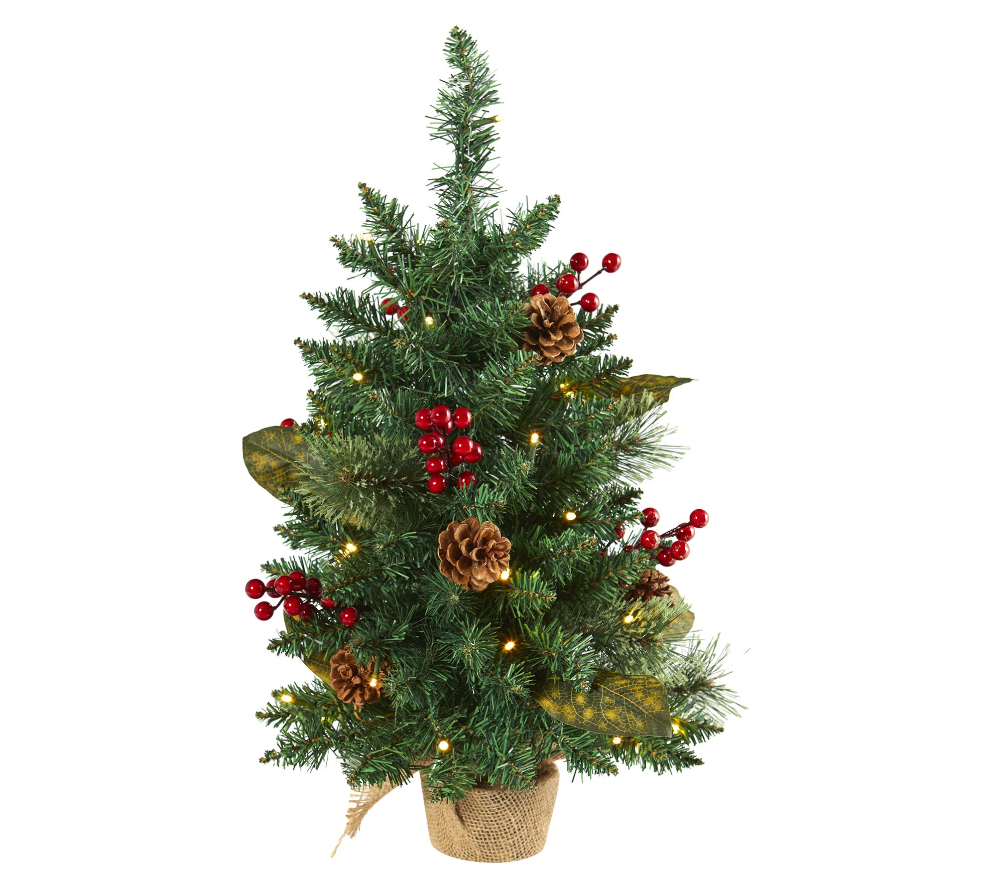 2' Christmas Tree with 35 Lights by Nearly Natural