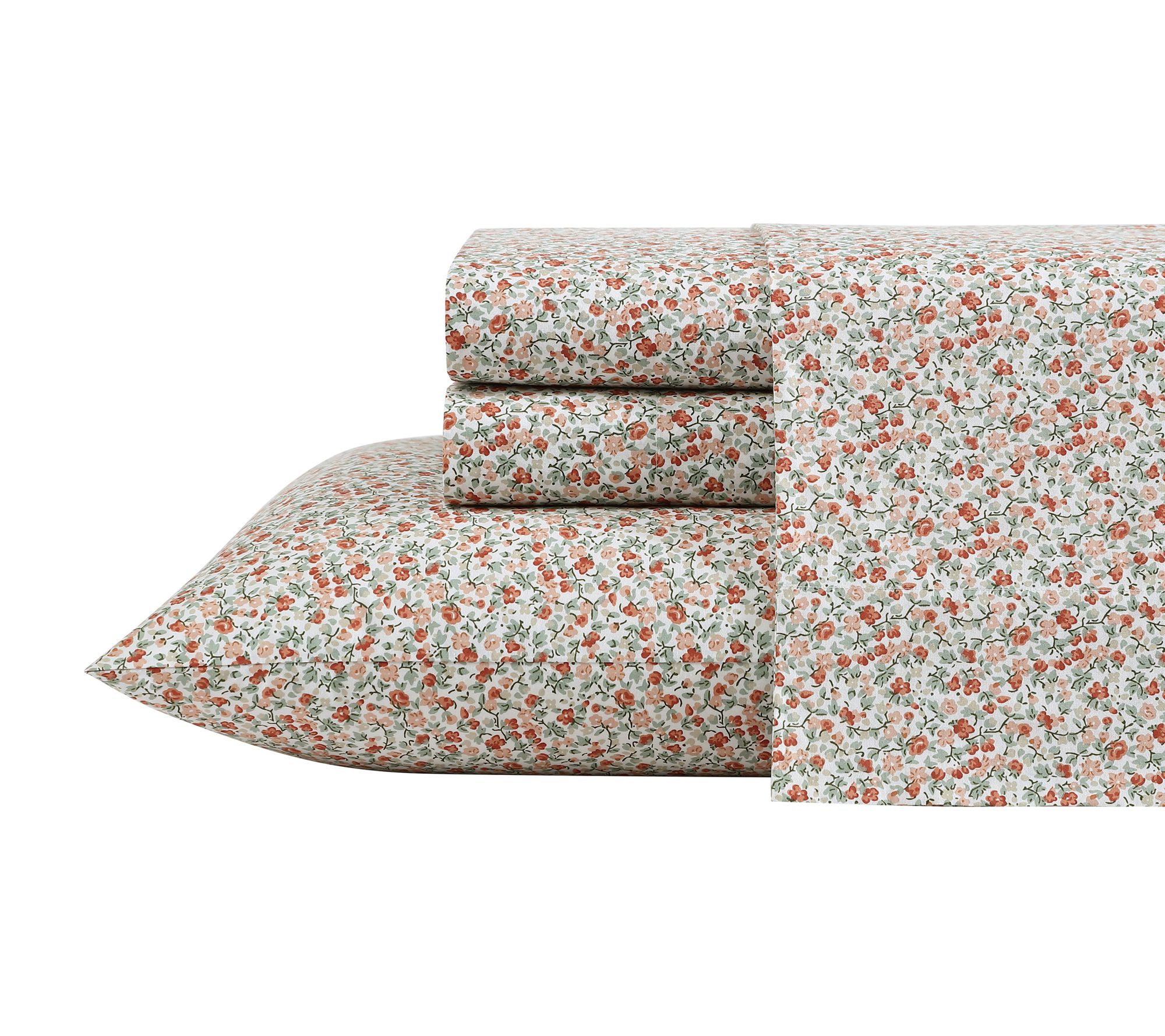 Laura Ashley Emogene Terracotta Twin Sheet Set