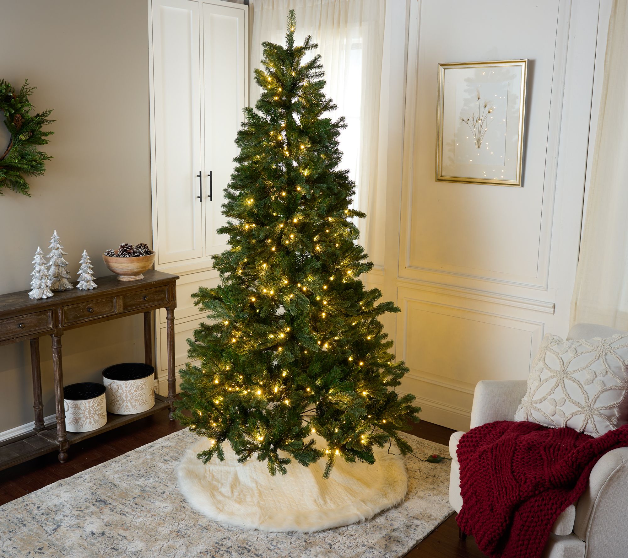 "As Is" 7' Twinkling Natural Touch Spruce Tree by Valerie