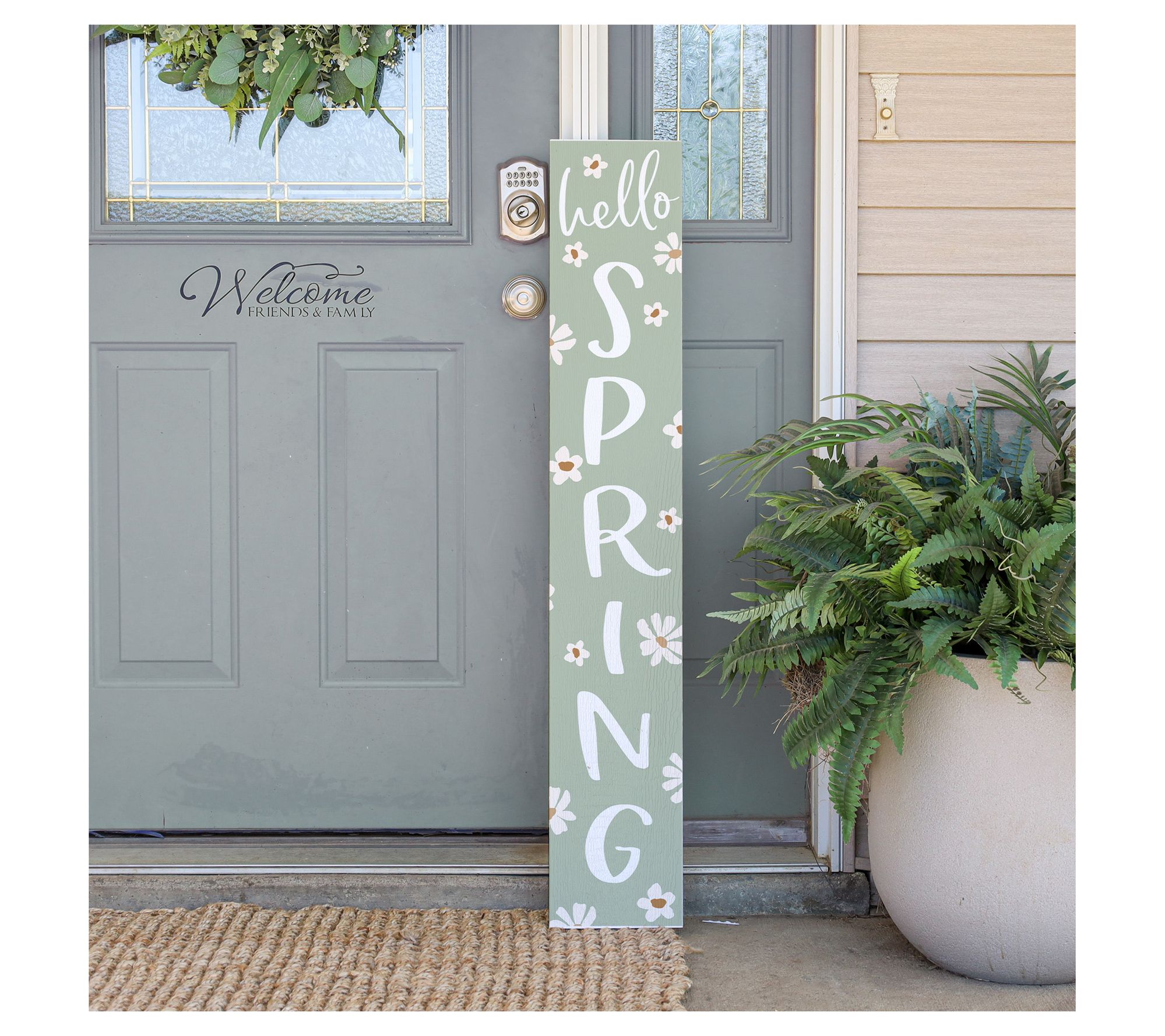 Sincere Surroundings 47" Hello Spring Green Porch Board