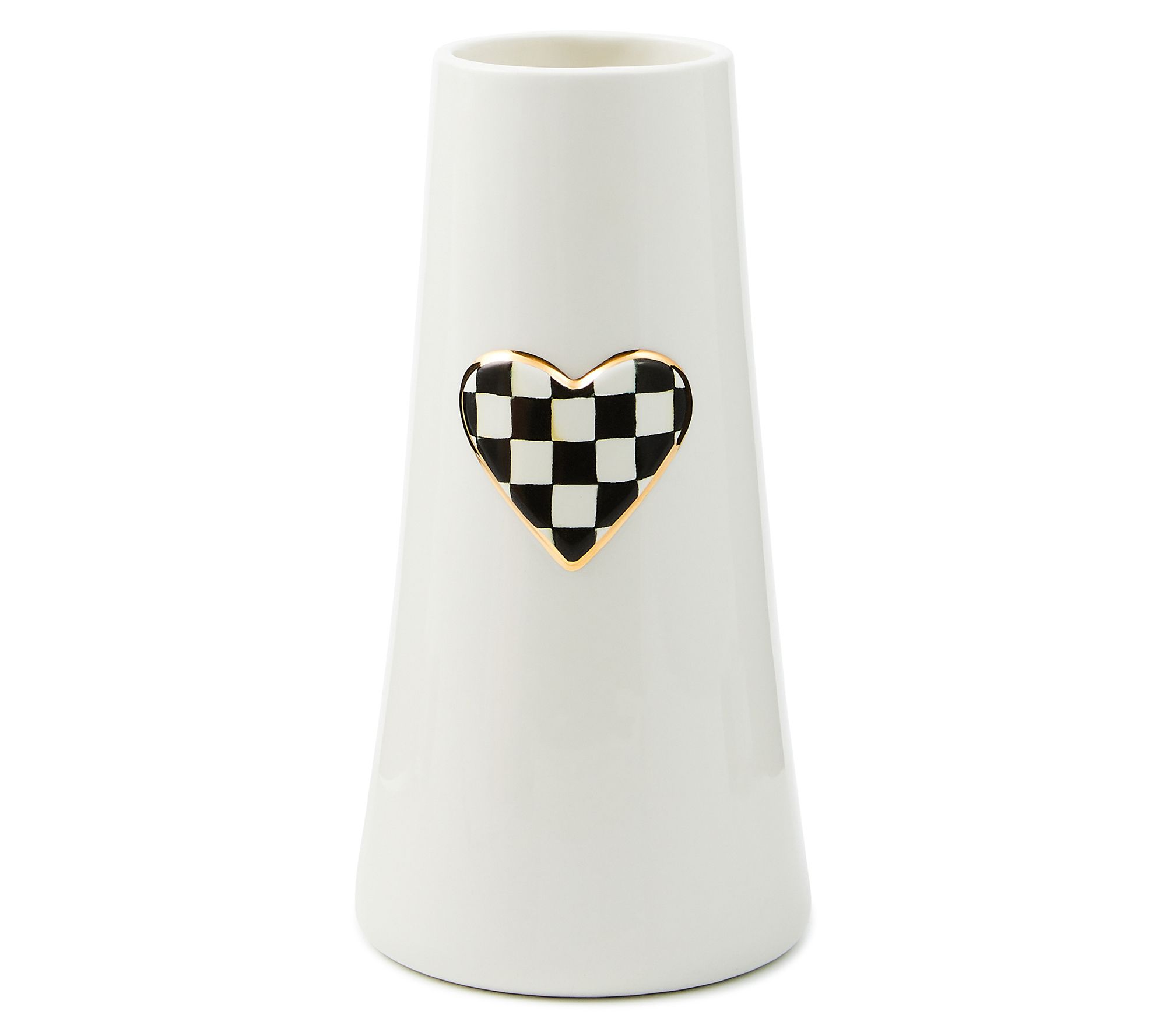 MacKenzie-Childs Courtly Check Tall Heart Vase