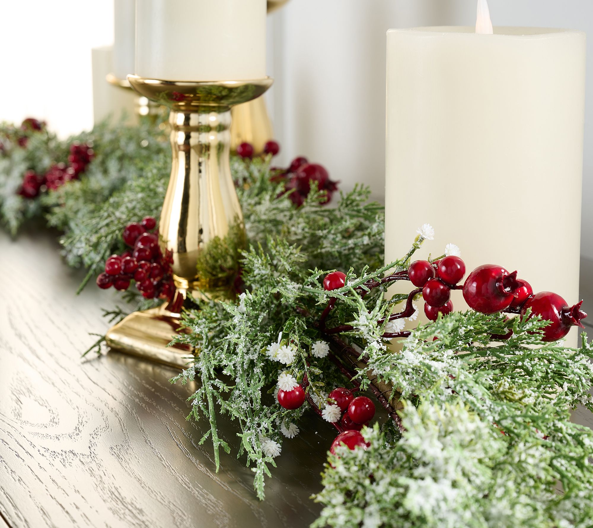 4' Winter Frost Cedar and Berry Garland by Valerie