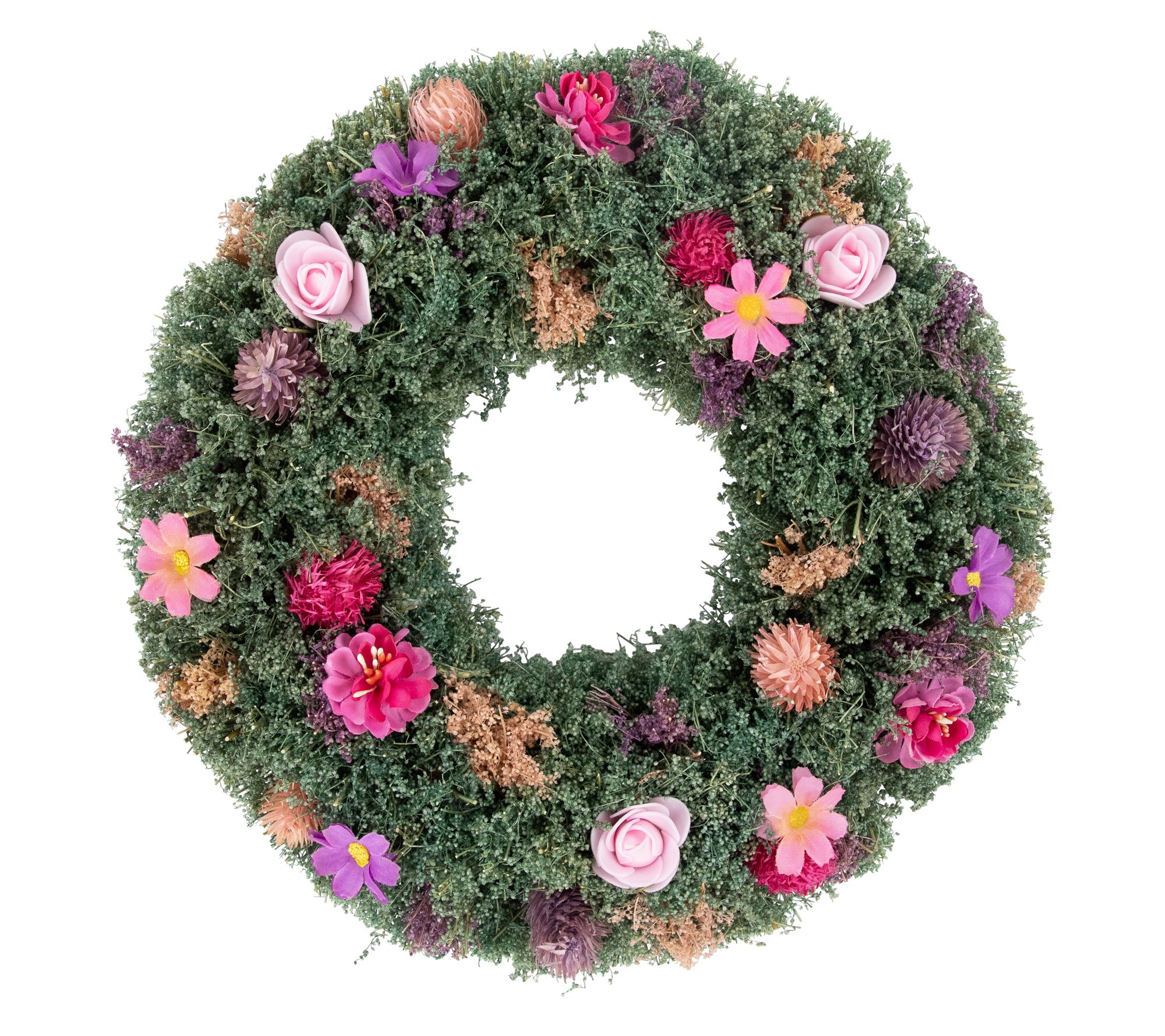 Northlight Thistle Mixed Floral Spring Wreath - 13"