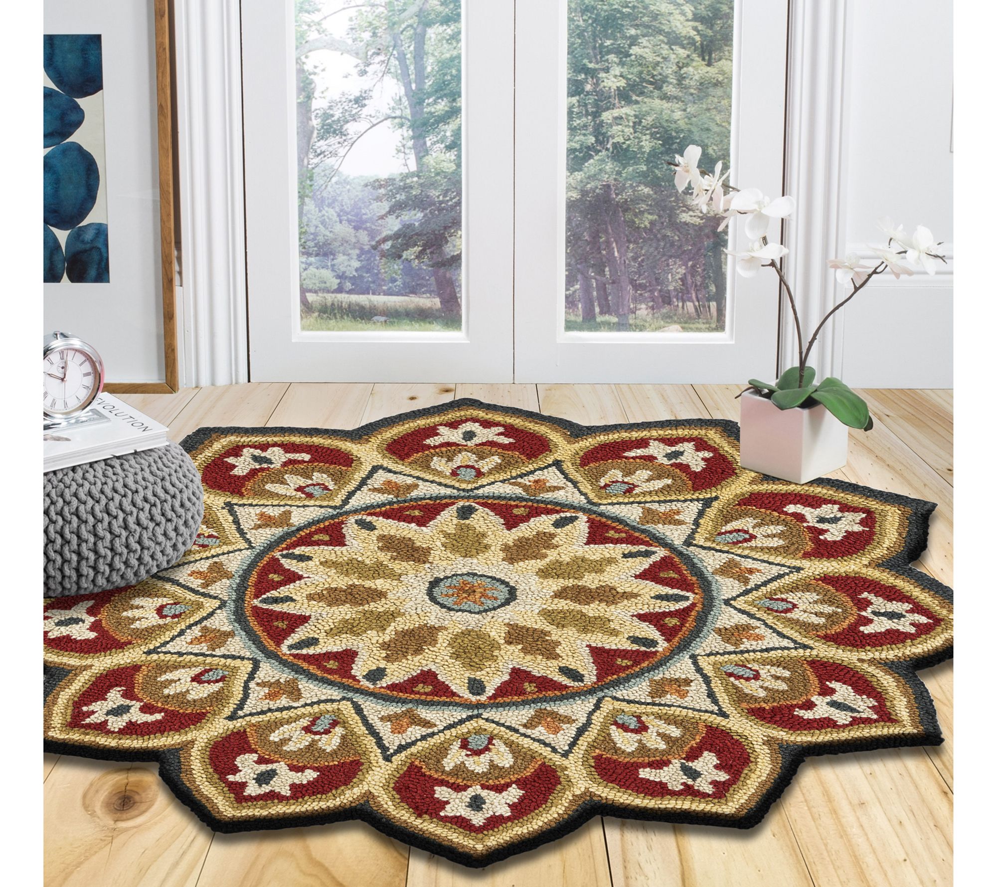 Ox Bay Classic Medallion Hand-Tufted Wool Indoor Rug, 4' Round