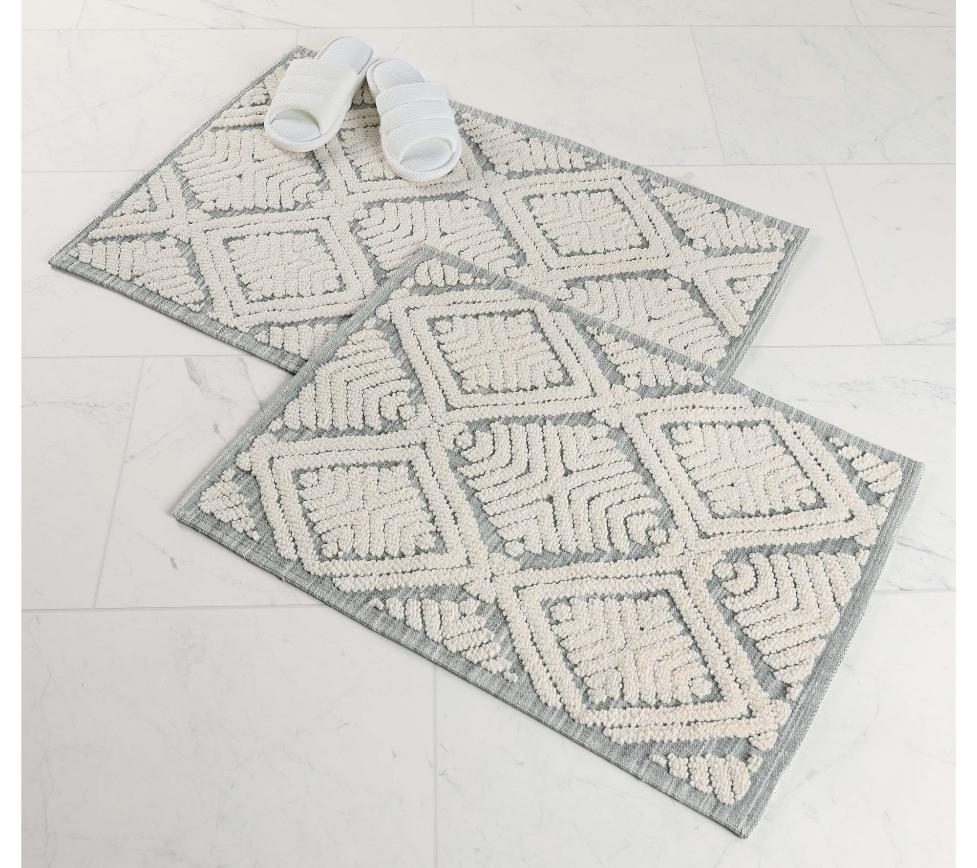 Superior 2-Piece Ceton Geometric Bath Rug Set,Medium