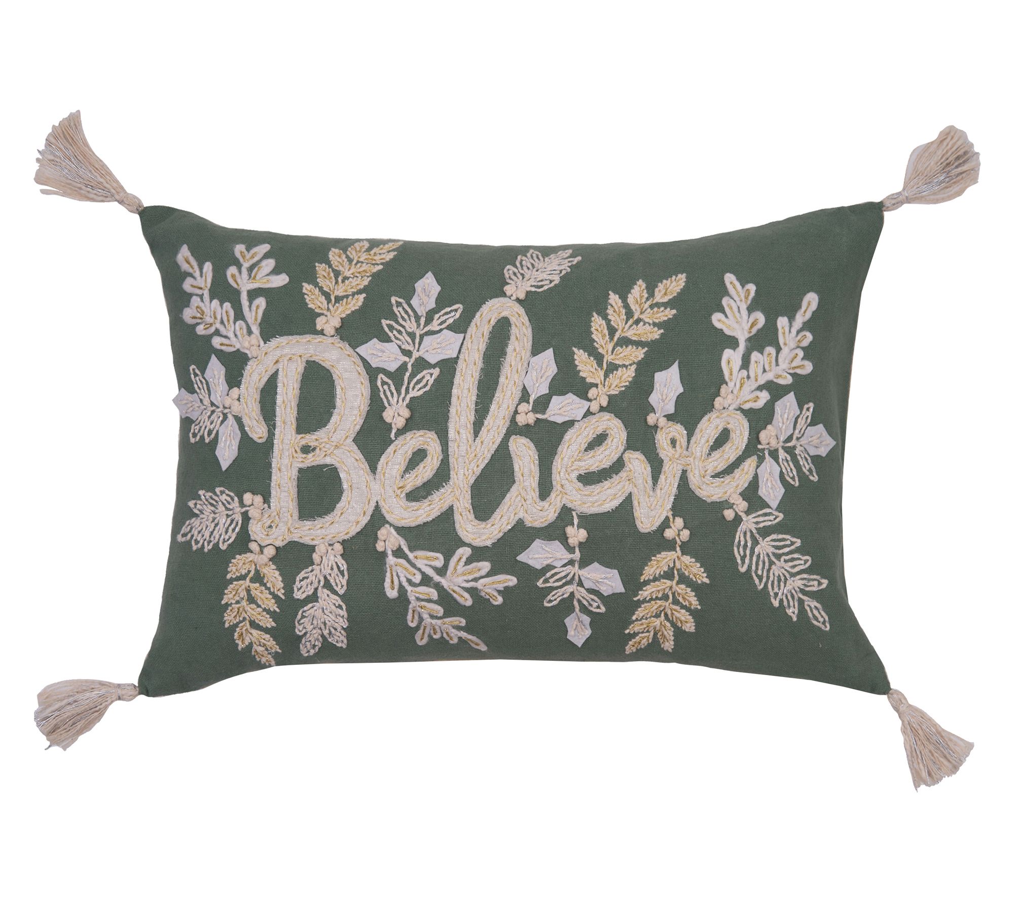 22" x 14" Believe Throw Pillow by Valerie
