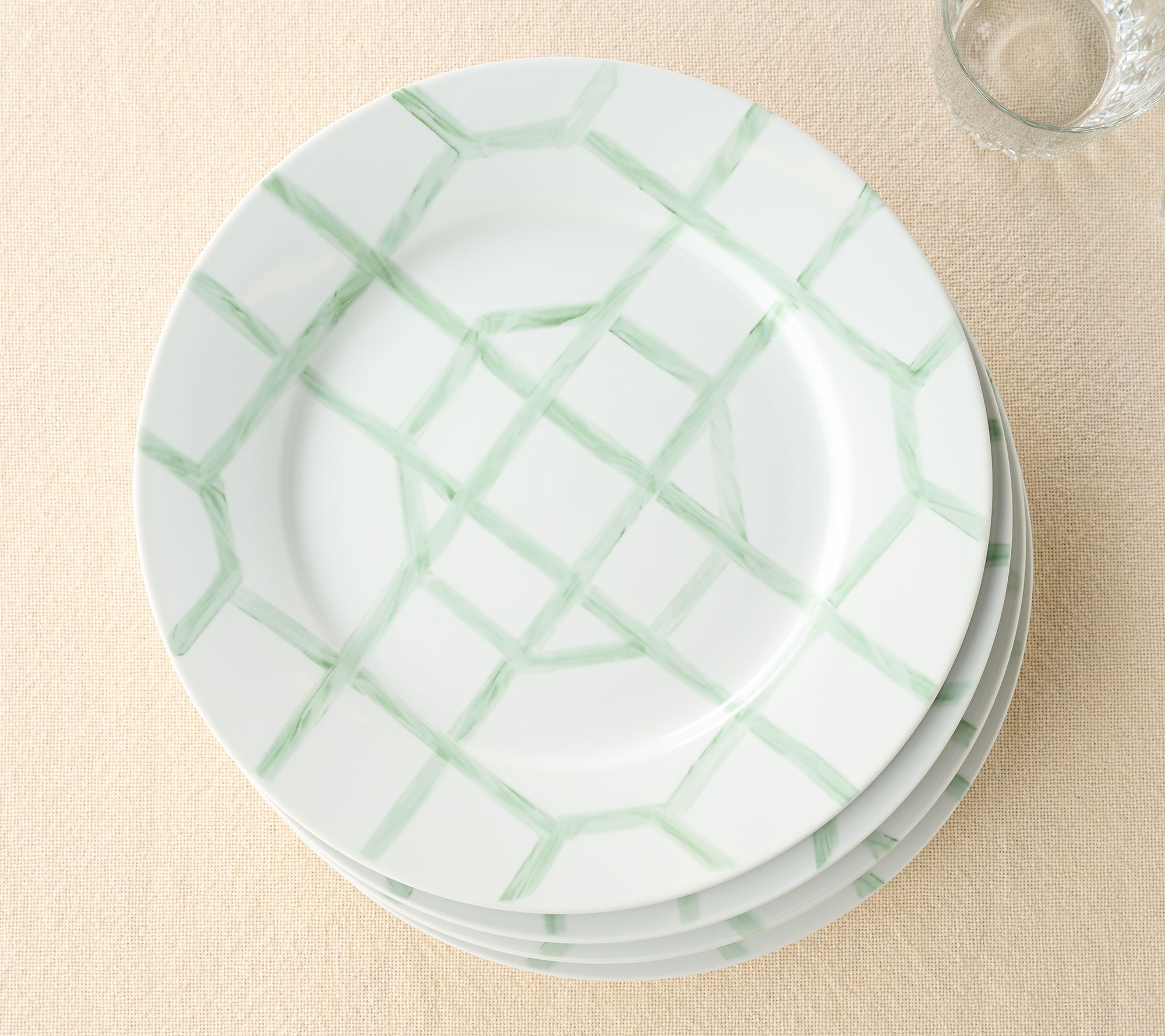 "As Is" Mrs. H by Dee Hilfiger Set of 4 Porcelain Dinner Plates