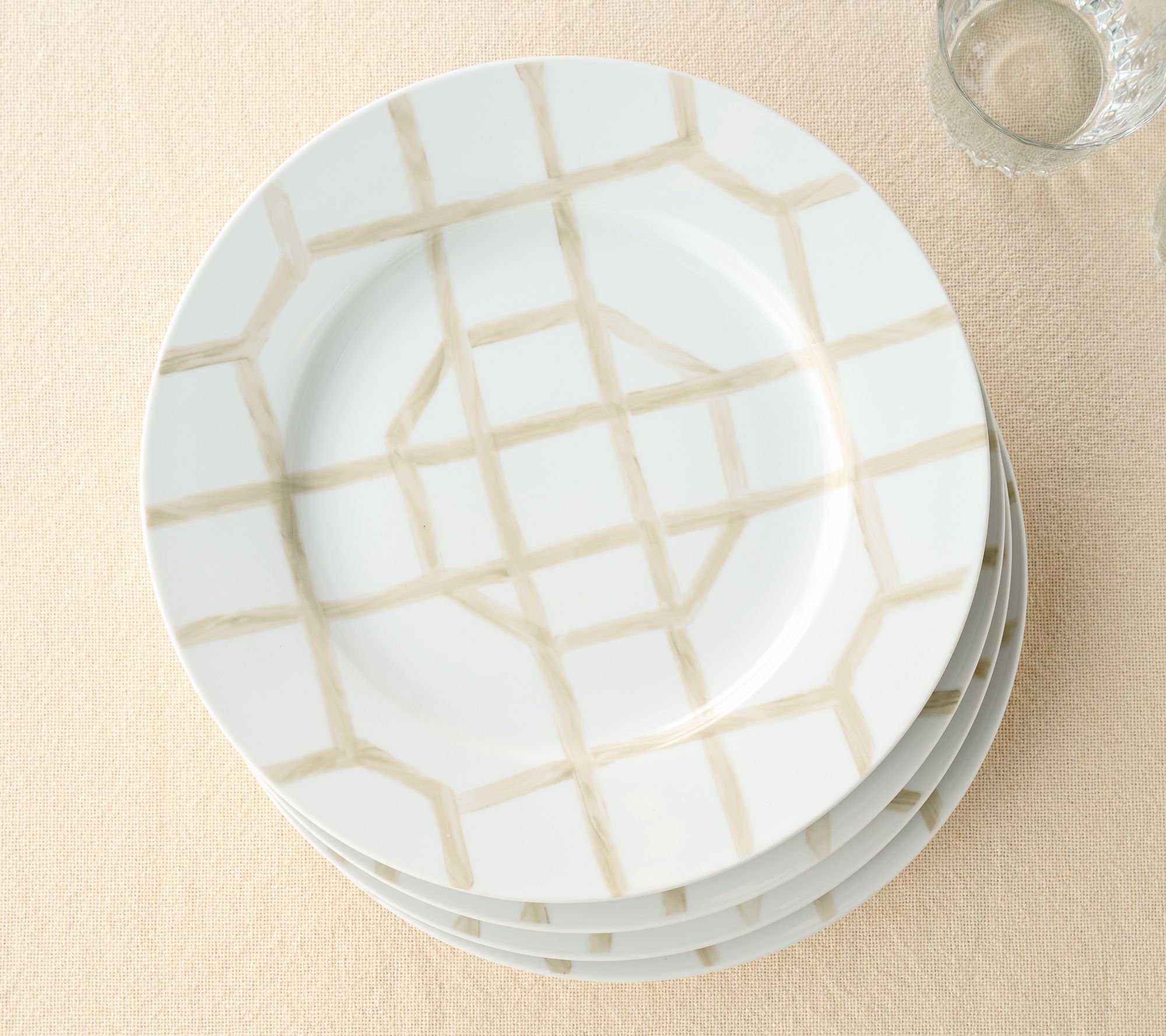 "As Is" Mrs. H by Dee Hilfiger Set of 4 Porcelain Dinner Plates