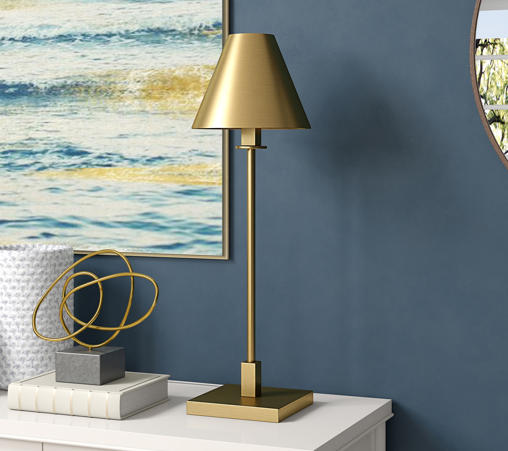 Hudson&Canal Cl ement Table Lam p with Metal Sh ade