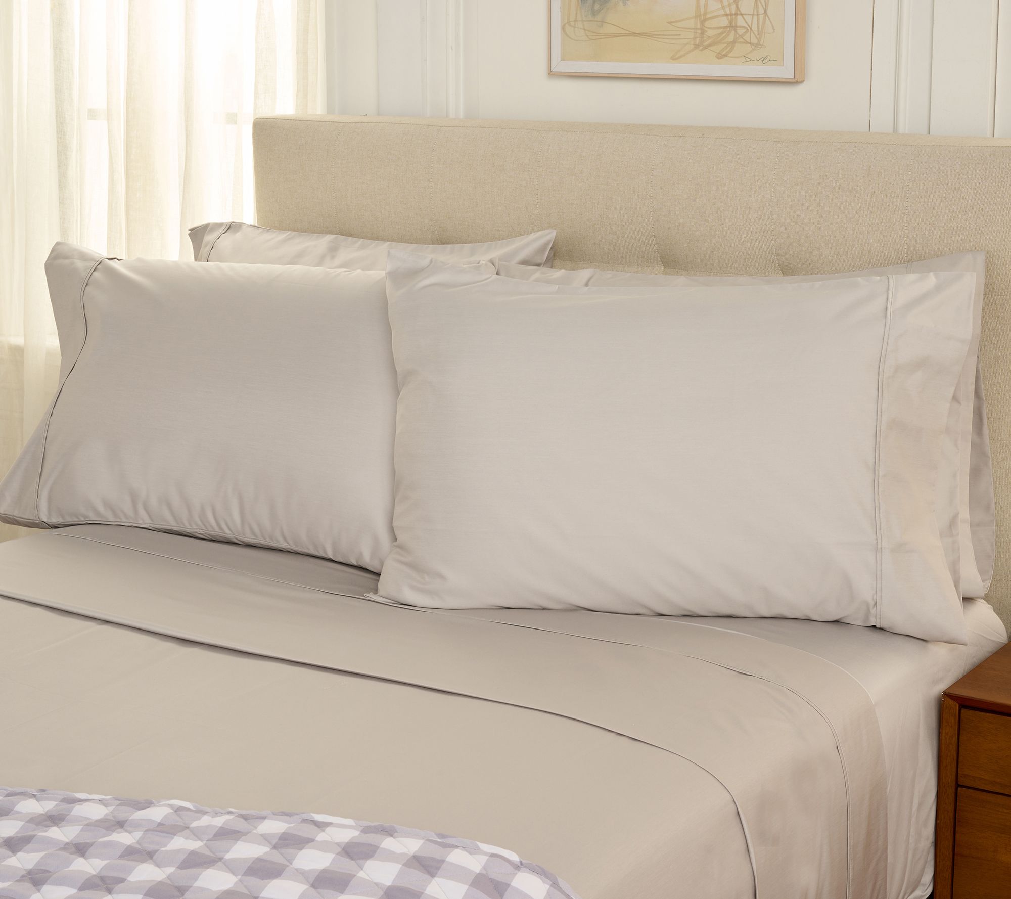 "As Is" Home Reflections 1200TC Cotton Blend Sheet Set w/ Extra Cases