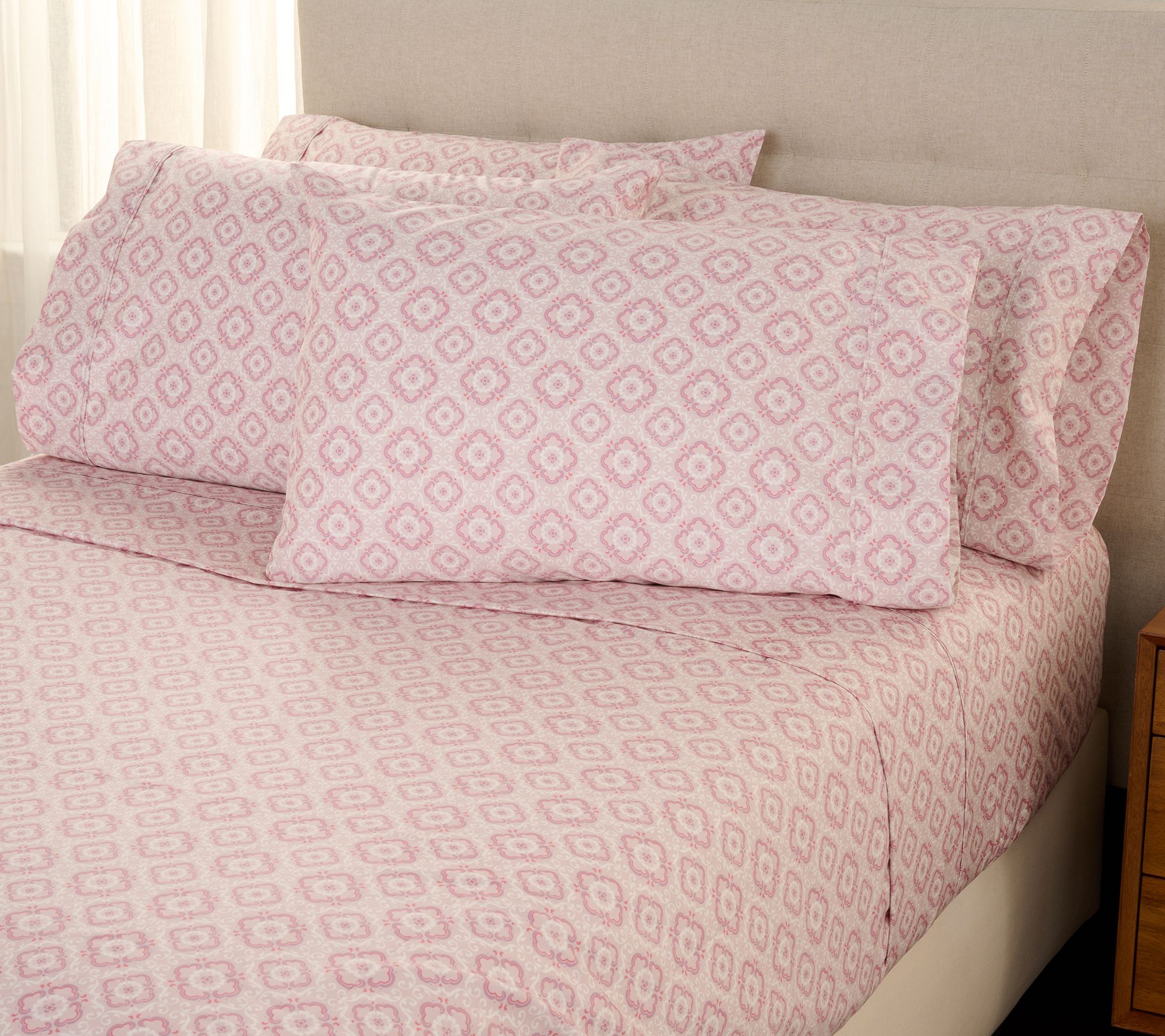 "As Is" Home Reflections 1200TC Cotton Blend Sheet Set w/ Extra Cases