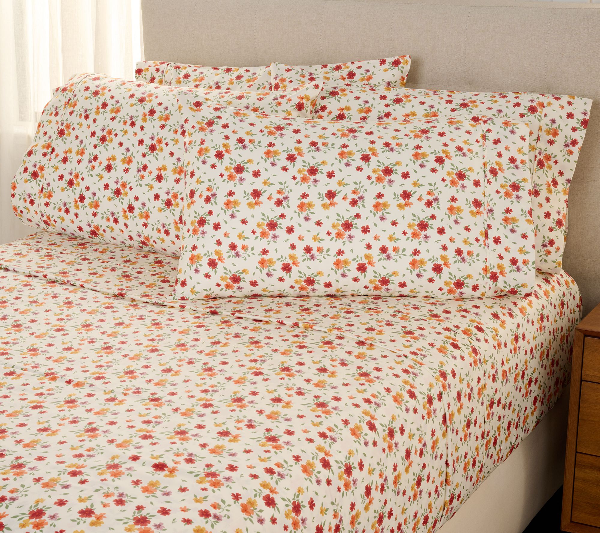 "As Is" Home Reflections 1200TC Cotton Blend Sheet Set w/ Extra Cases