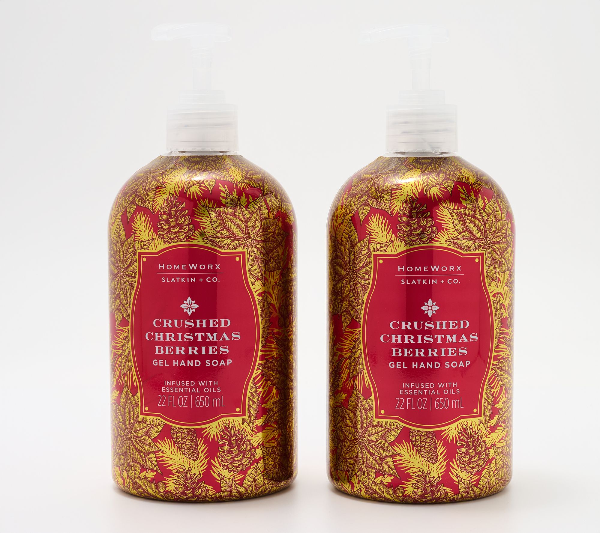 HomeWorx by Slatkin + Co. Harry's Merry Moments S/2 Gel Hand Soaps