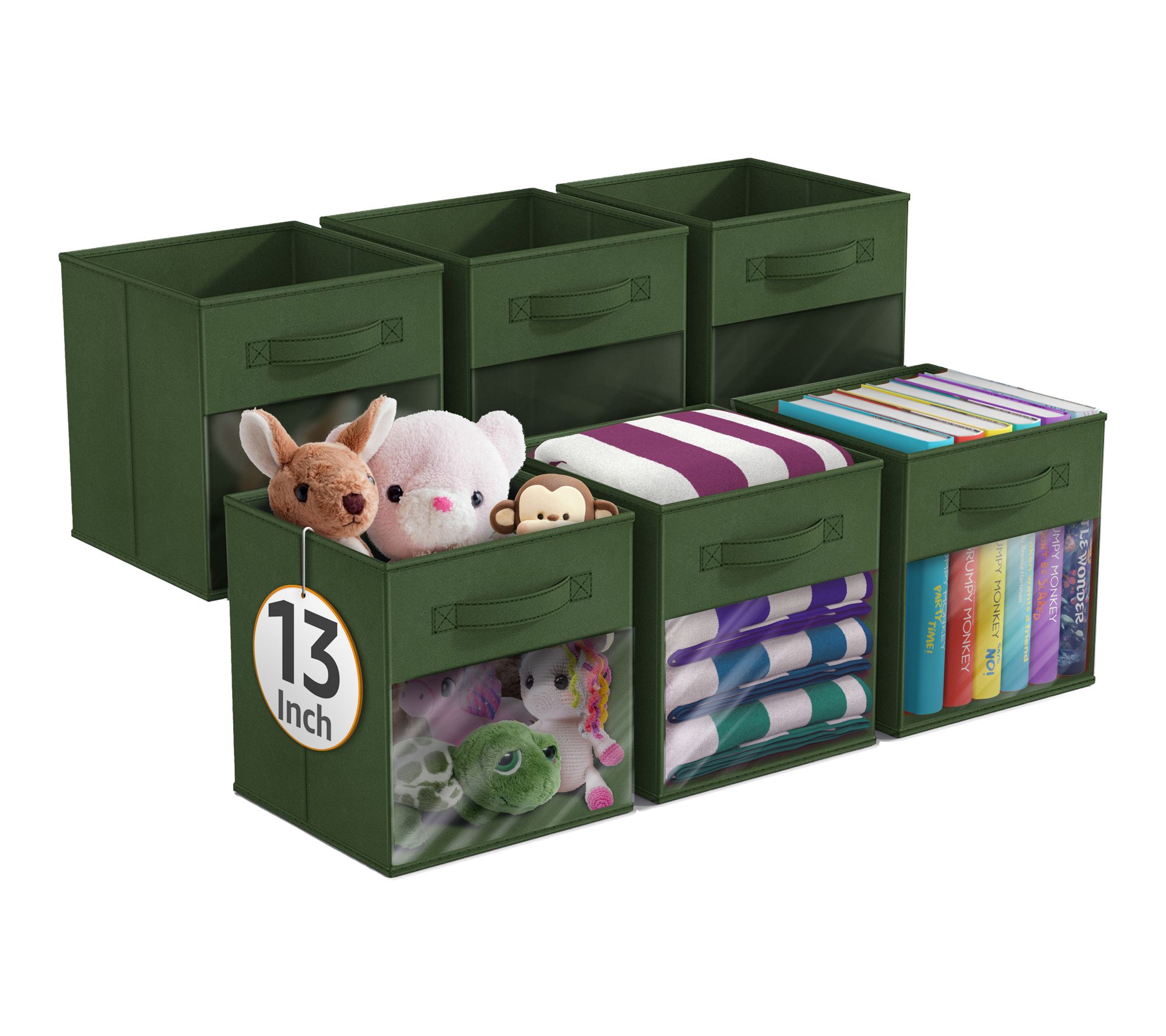 Sorbus 13 Inch Storage Bins with Clear Window -6 Pack