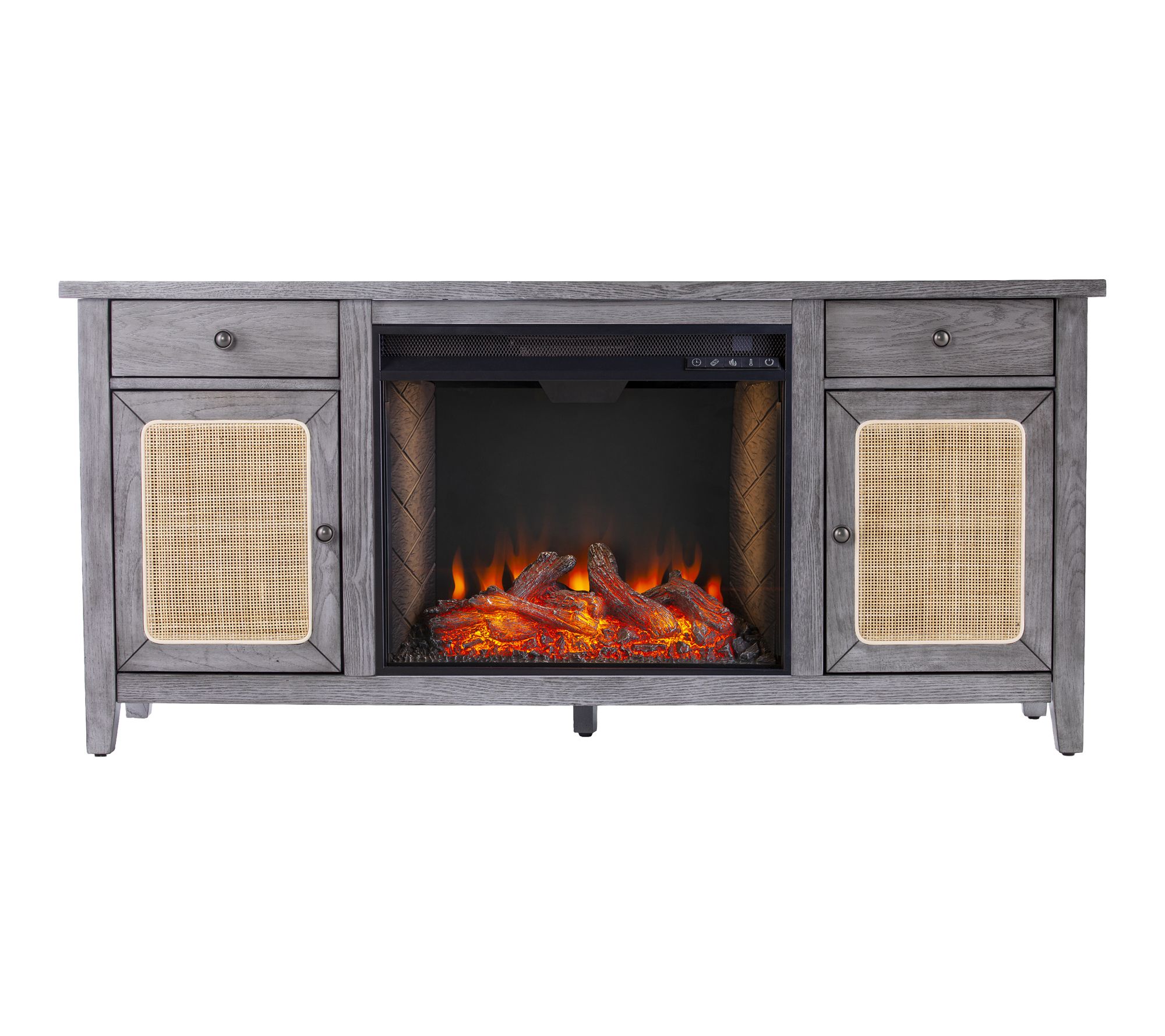 SEI Edderton Criss Cross Electric Fireplace with Media Storage
