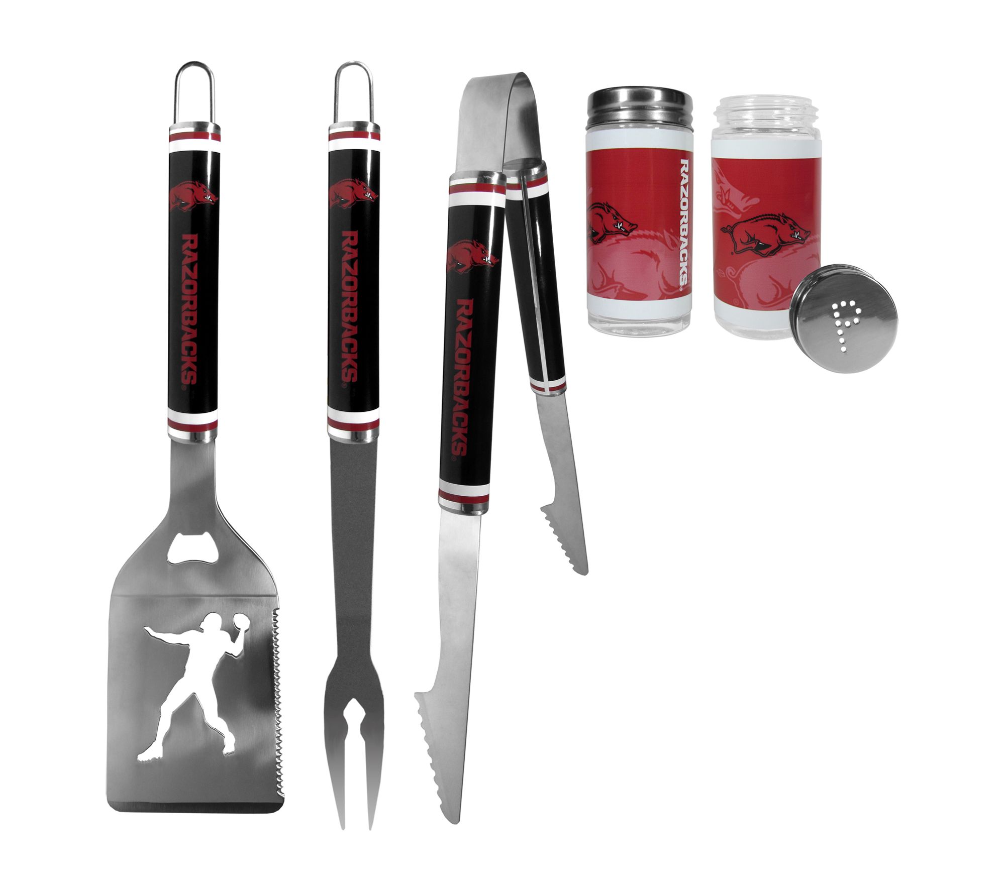  Siskiyou Sports College 3PC Steel Logo BBQ Tools with Shakers