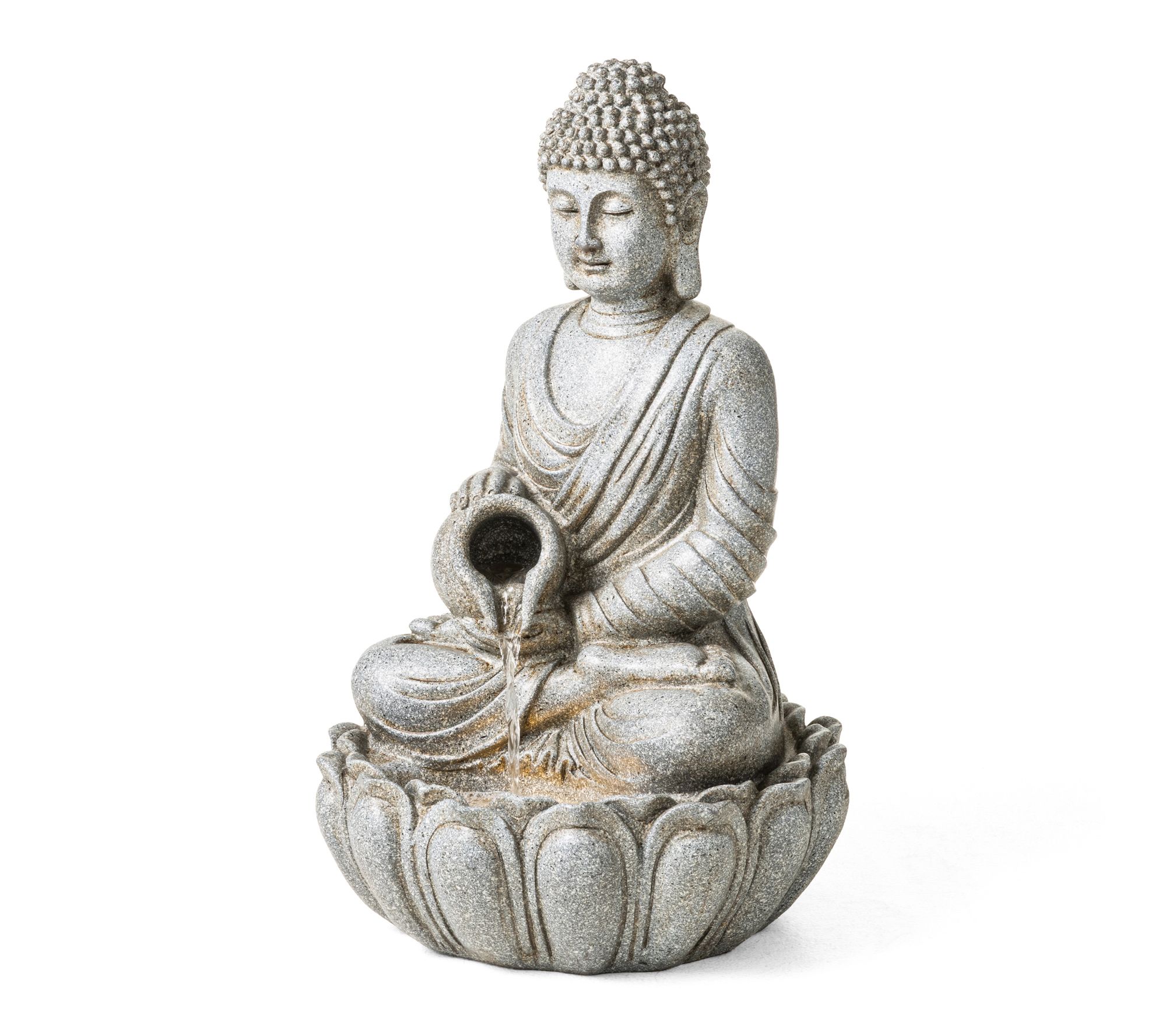 Glitzhome 20.5"H Zen Style Meditating Buddha Statue Fountain