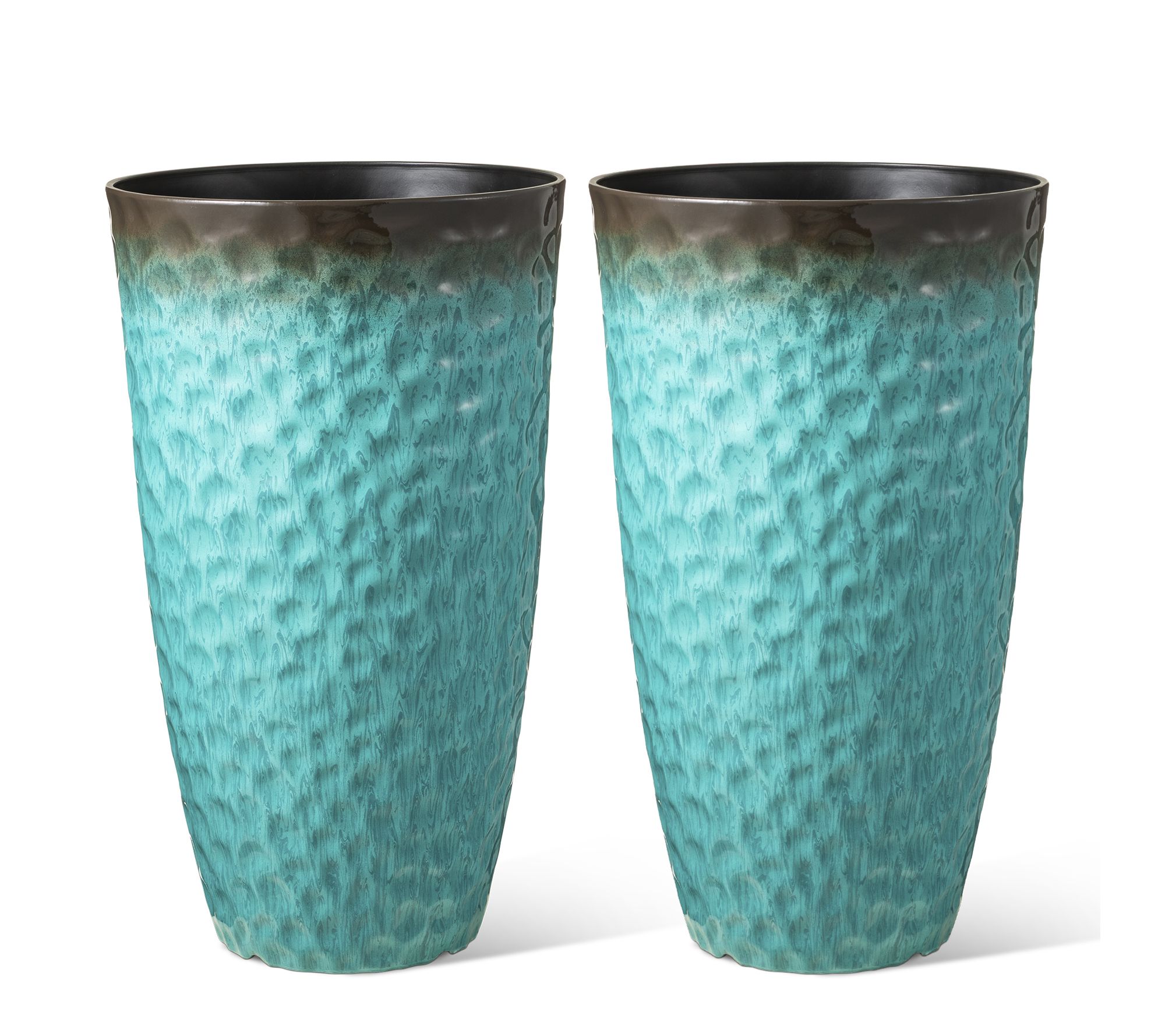 Glitzhome S/2 Oversized Honeycomb Textured Plastic Planter
