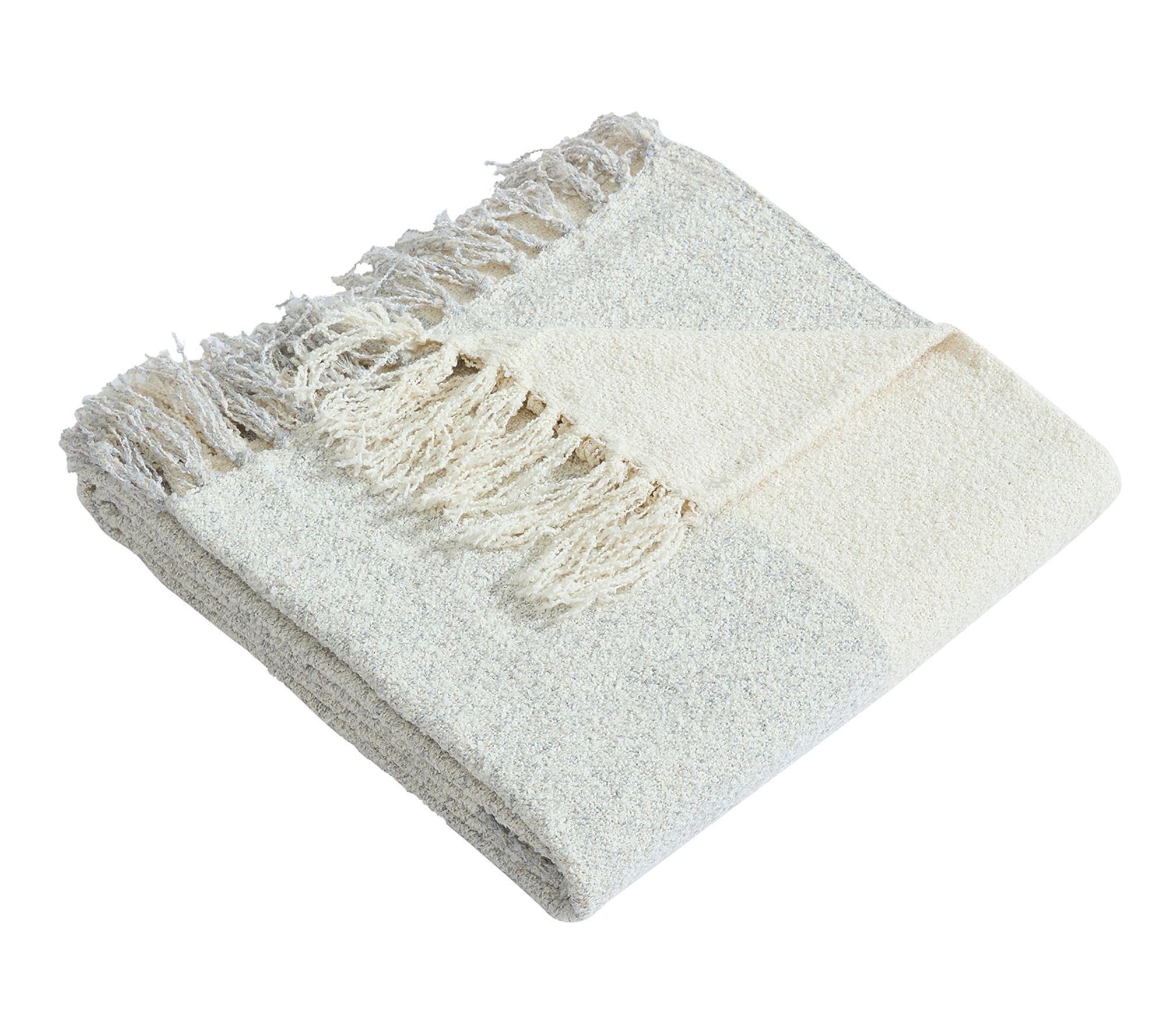 Palm Aire Kiawah Beige/White 50" x 70" Woven Throw Blanket