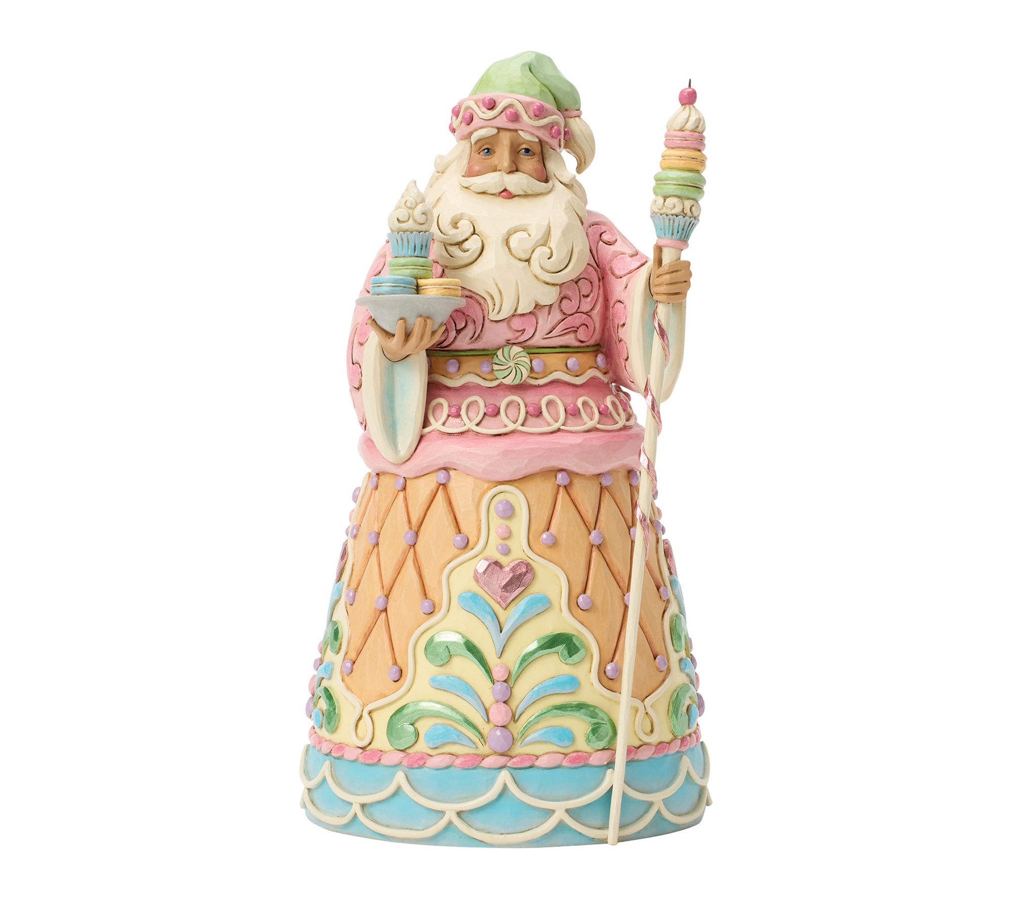 Jim Shore Heartwood Creek Sweets Santa Macaron Staff Figurine