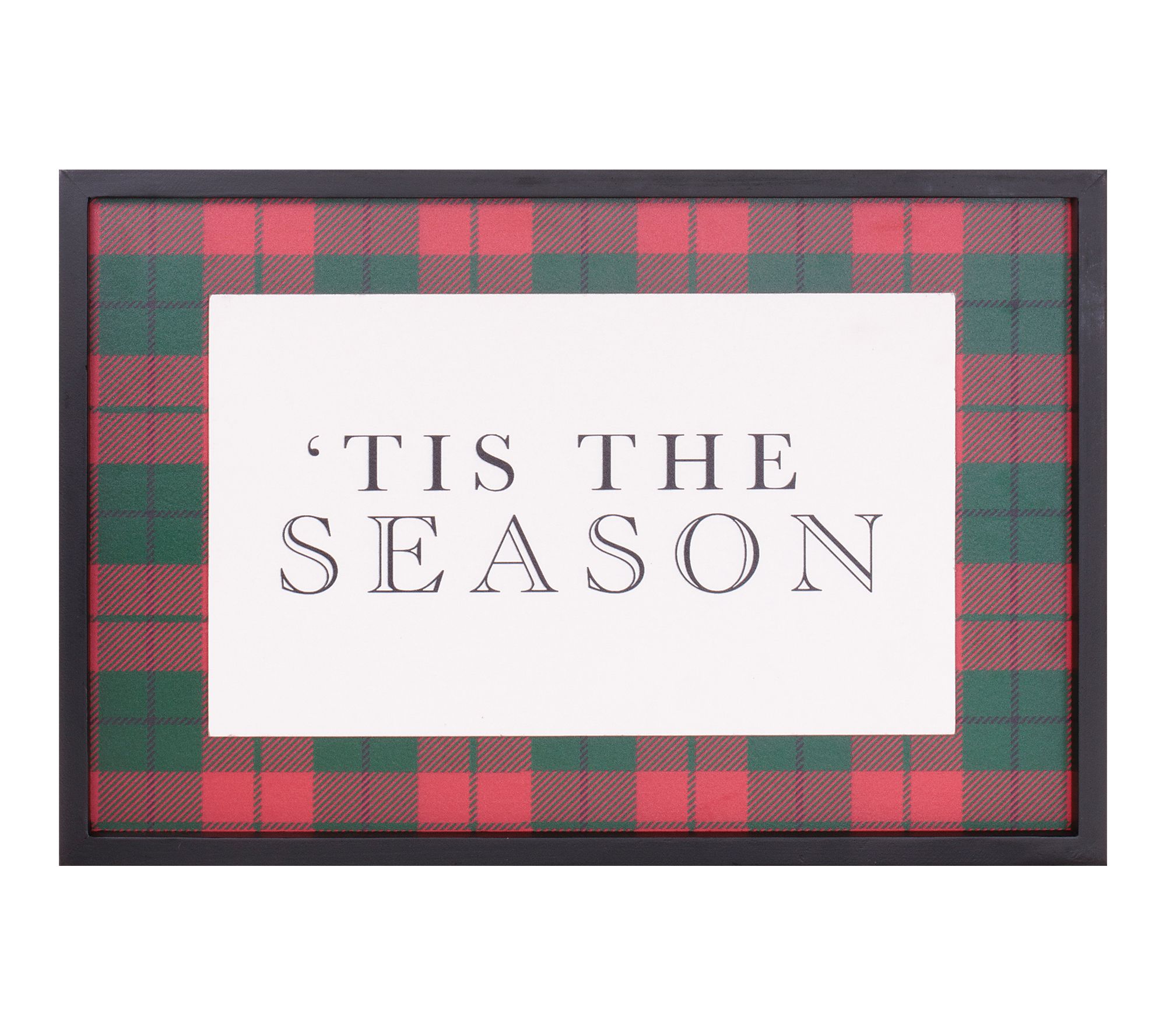 Melrose Framed Plaid Tis the Season Print 15.5"L