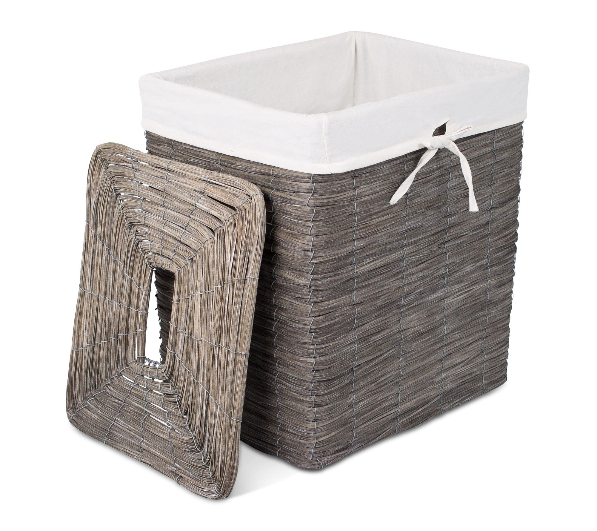 BirdRock Home Rustic Woven Wood Peel Laundry Hamper with Lid