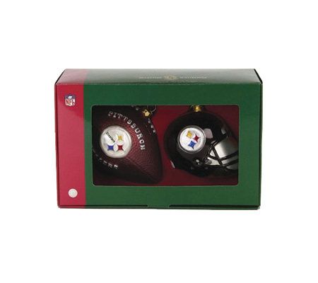 NFL Pittsburgh Steelers Helmet and Football Ornaments 