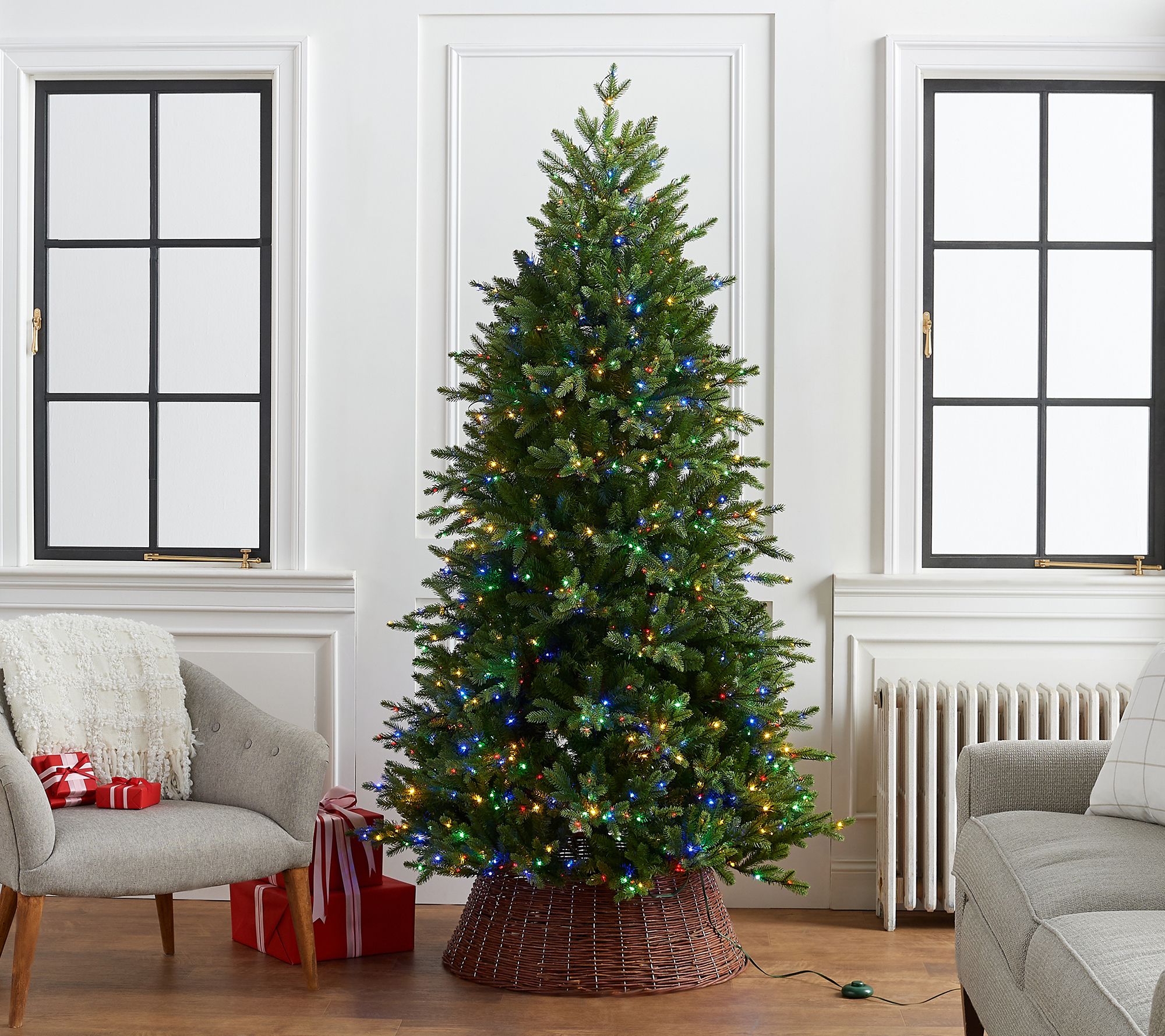 (QVC) Home Reflections Christmas Tree with Color Flip Fairy Lights