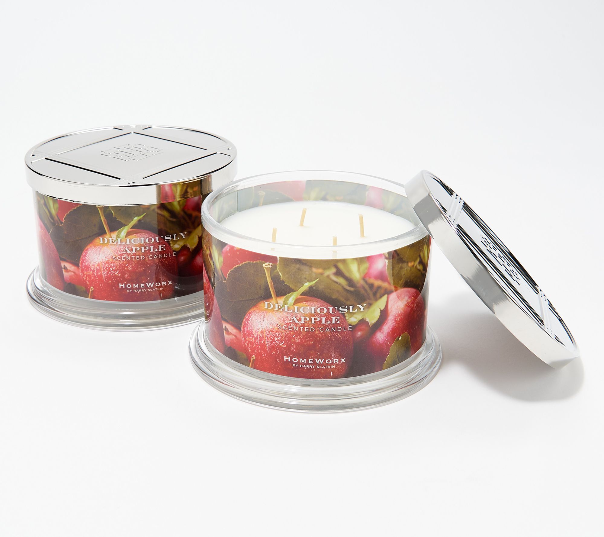 HomeWorx by Harry Slatkin S/2 Deliciously Apple 18oz Candles