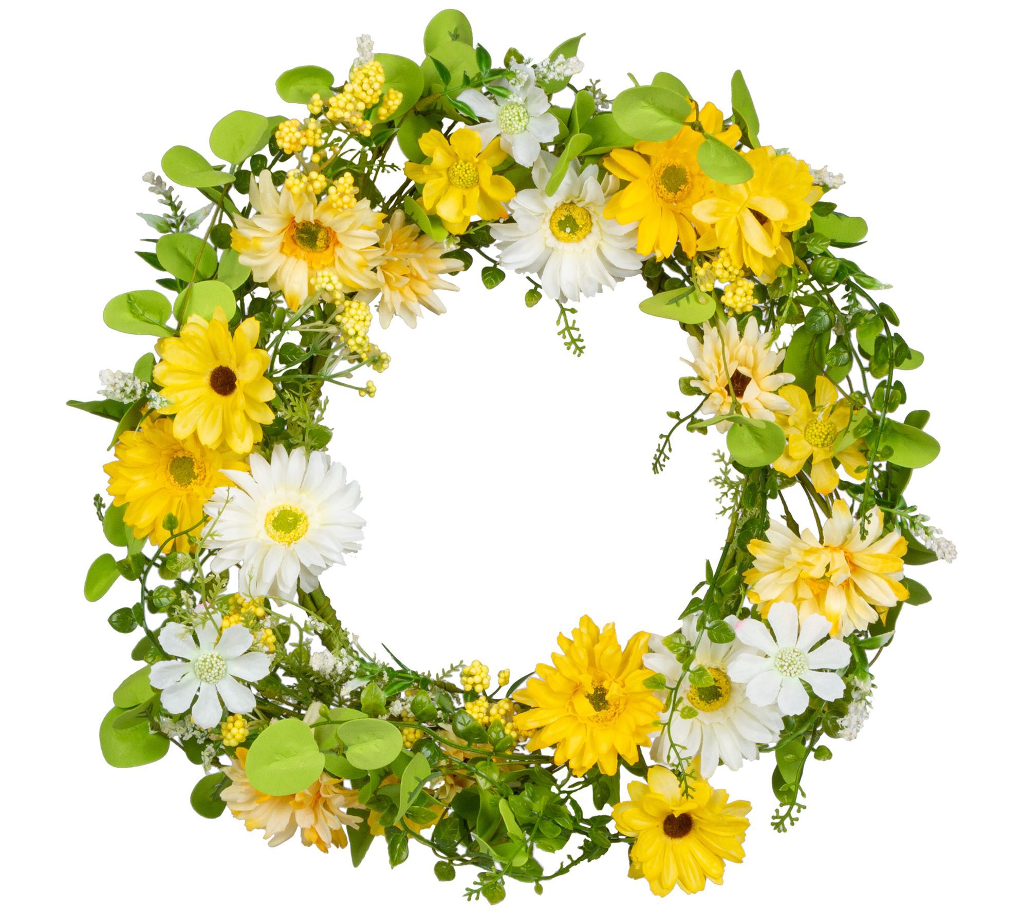 20" Floral Daisy Floral Single Wreath by GersonCo.