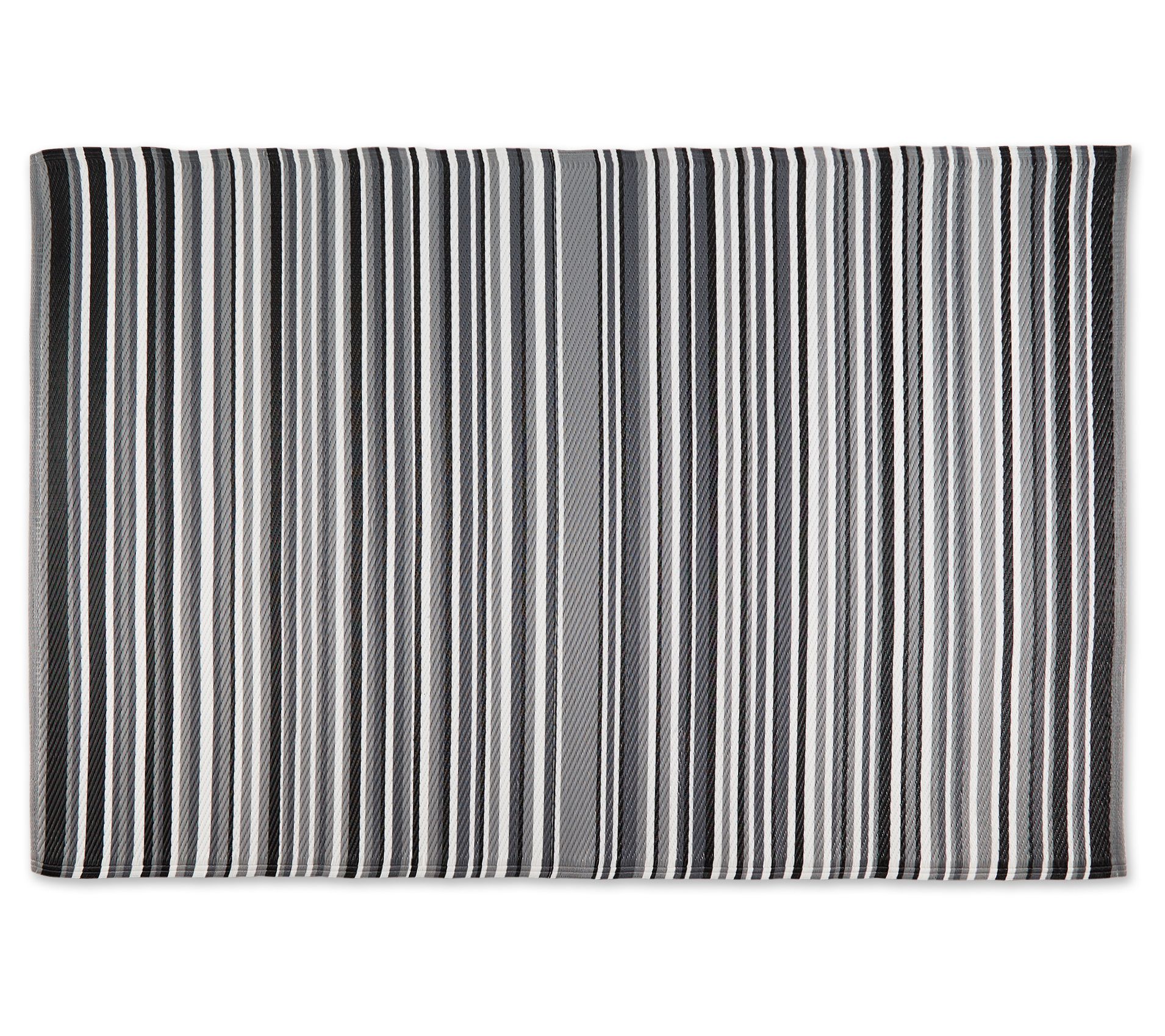 Design Imports Multi Tone Stripe Outdoor Rug 4' x 6'