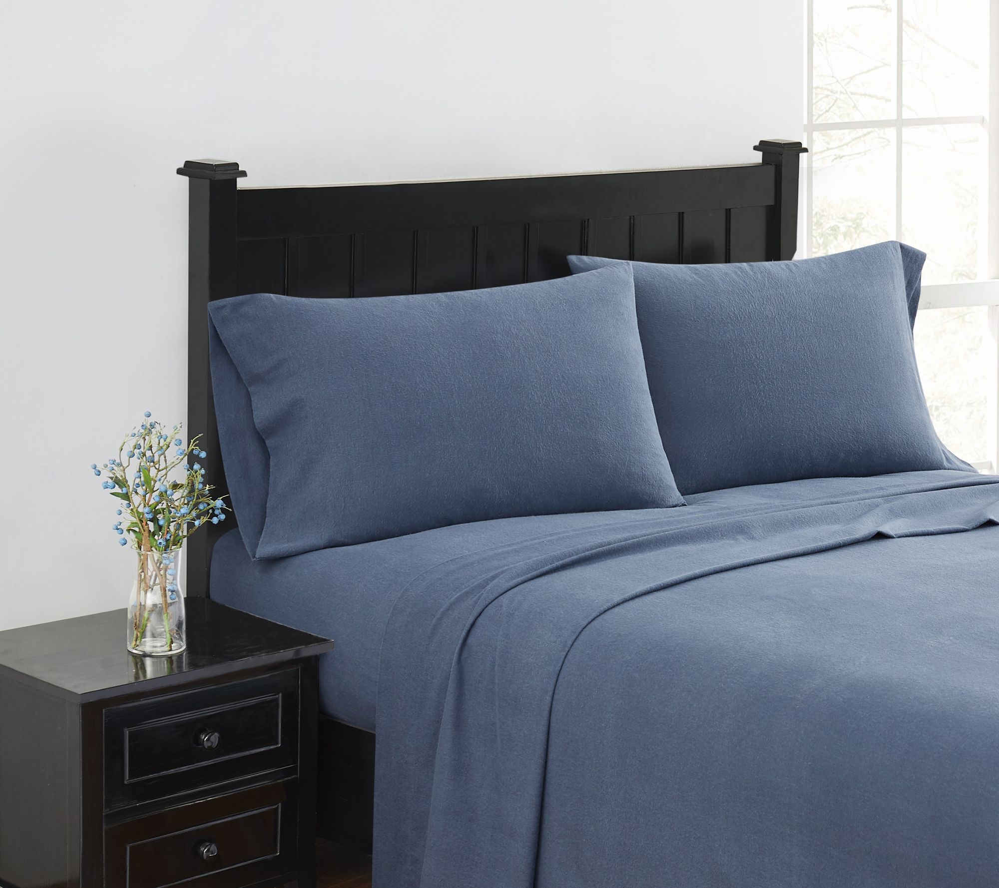 London Fog Solid Flannel 4 Piece King Sheet Set