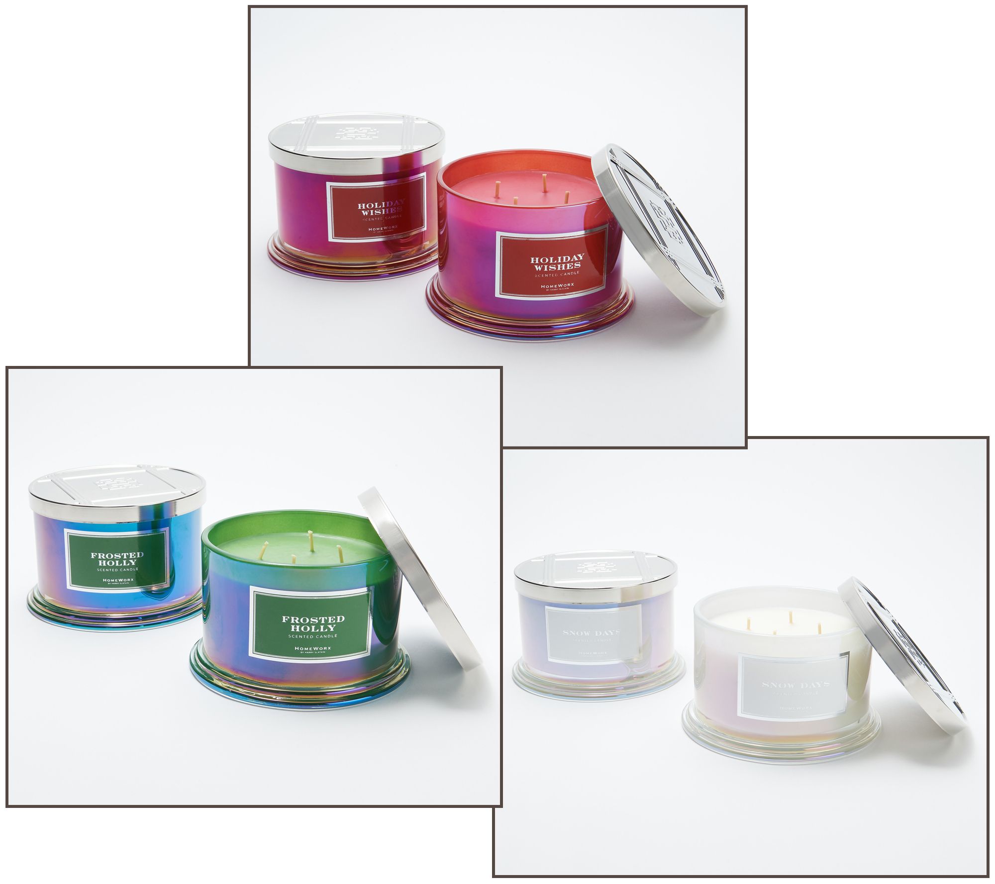 HomeWorx By Harry Slatkin S 2 Iridescent Holiday 18oz Candles QVC Com   H257075.001