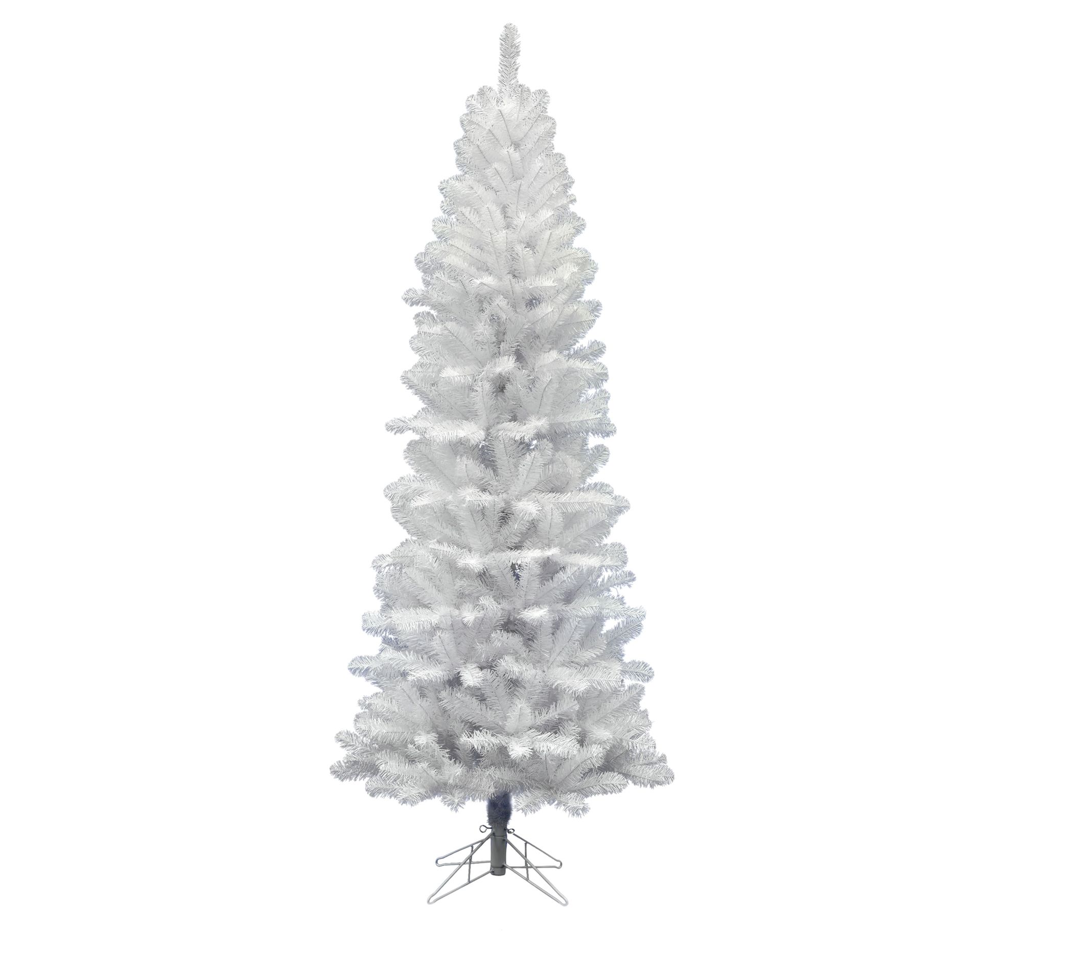 Vickerman White Salem Pencil Pine Artificial Ch ristmas Tree - QVC.com