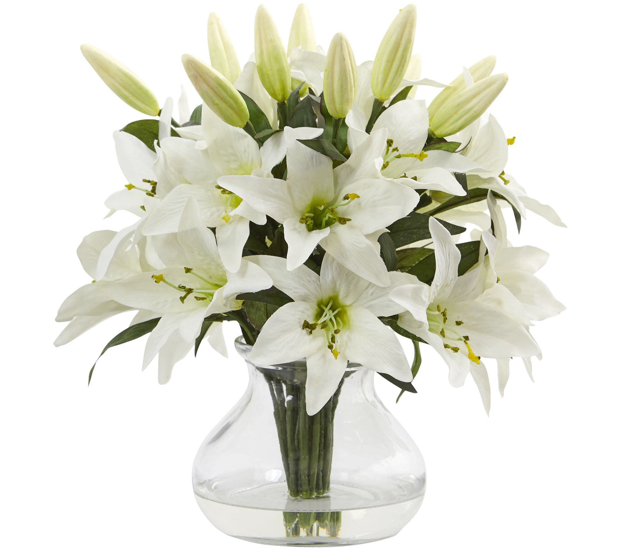 Lily Arrangement with Vase by Nearly Natural