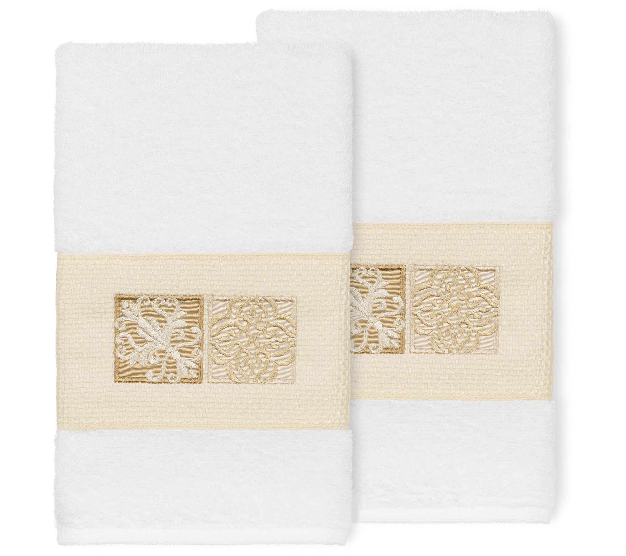 Linum Home Textiles Vivian 2pc Embellished HandTowel Set