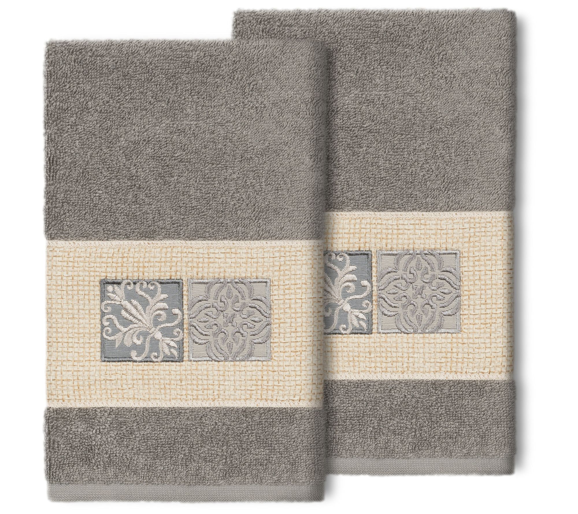 Linum Home Textiles Vivian 2pc Embellished HandTowel Set