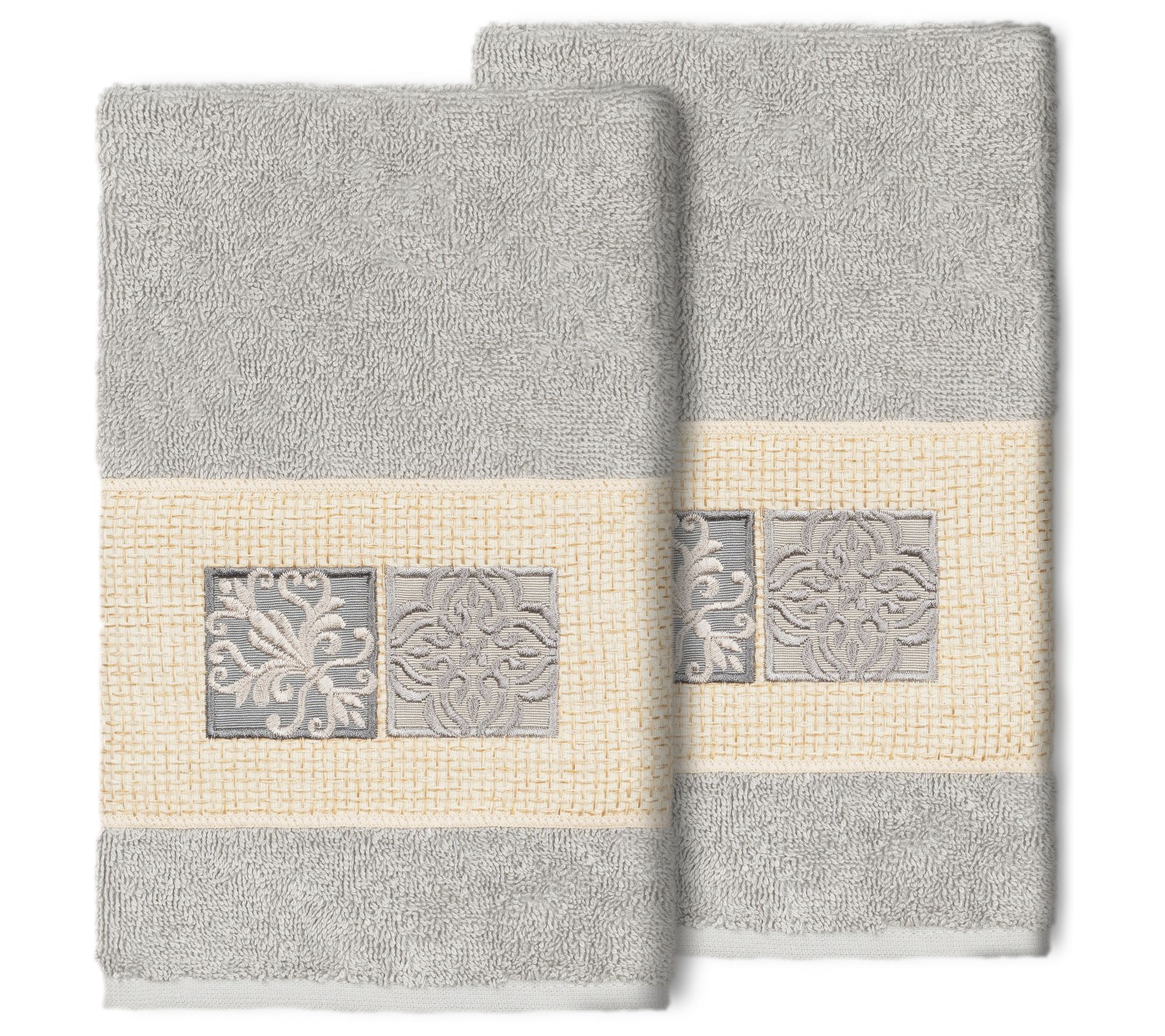 Linum Home Textiles Vivian 2pc Embellished HandTowel Set