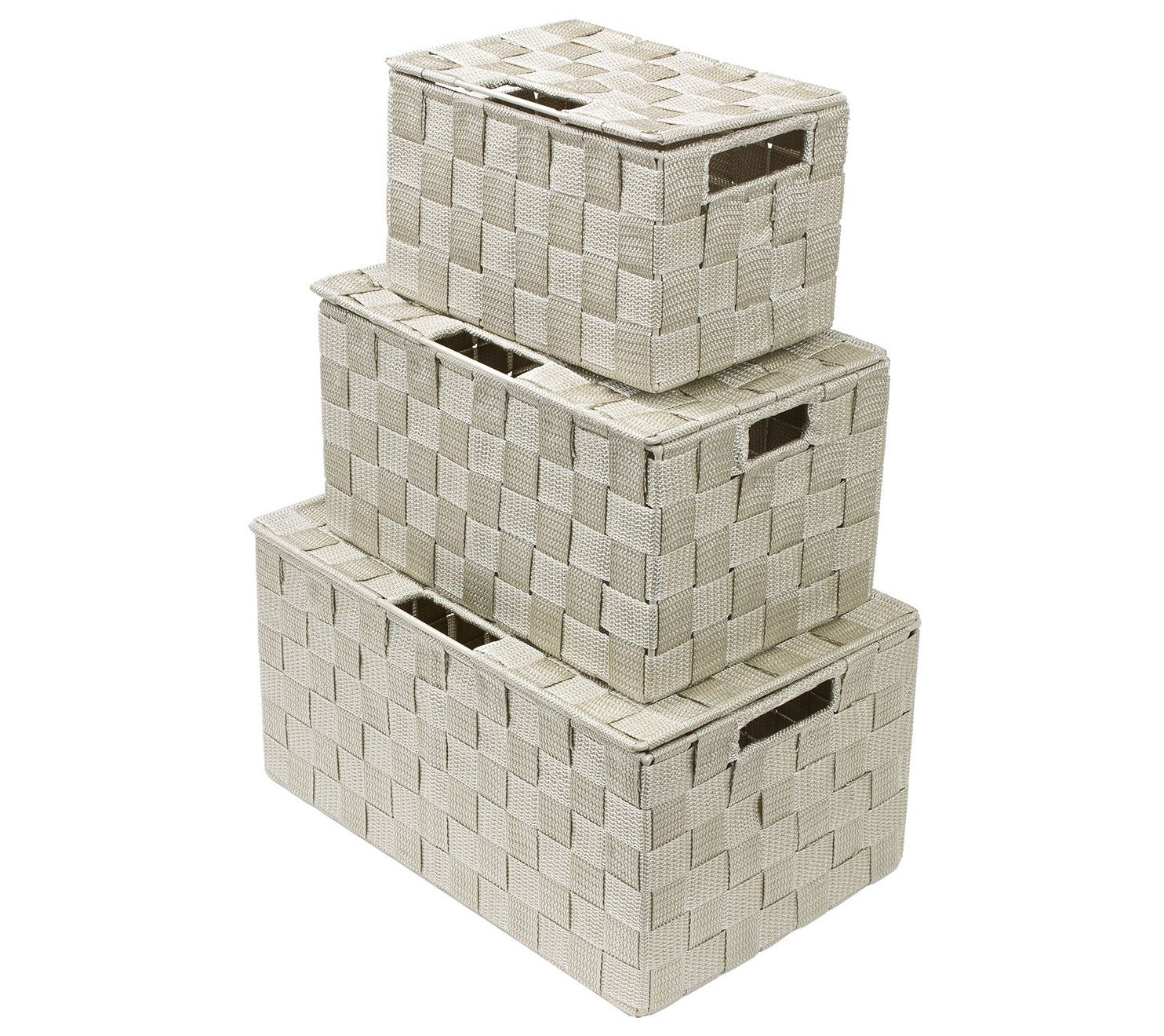 Sorbus Weave 3-Piece Stackable Basket Set