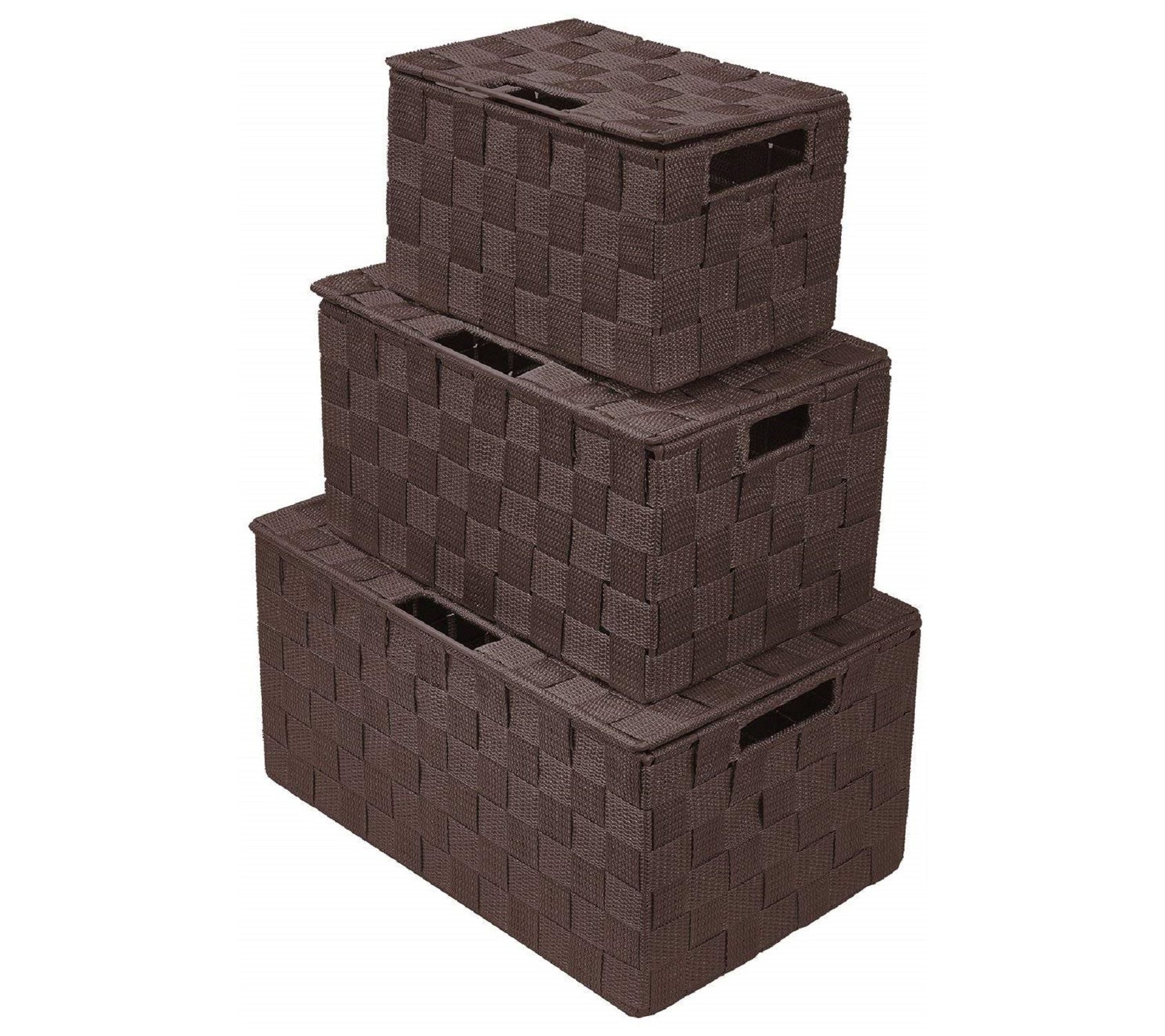 Sorbus Weave 3-Piece Stackable Basket Set